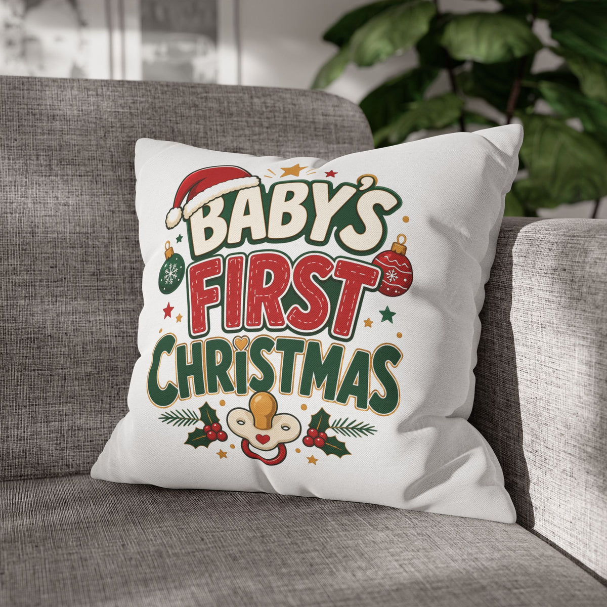 Baby's First Christmas Pillowcase — Festive Holiday Nursery Decor