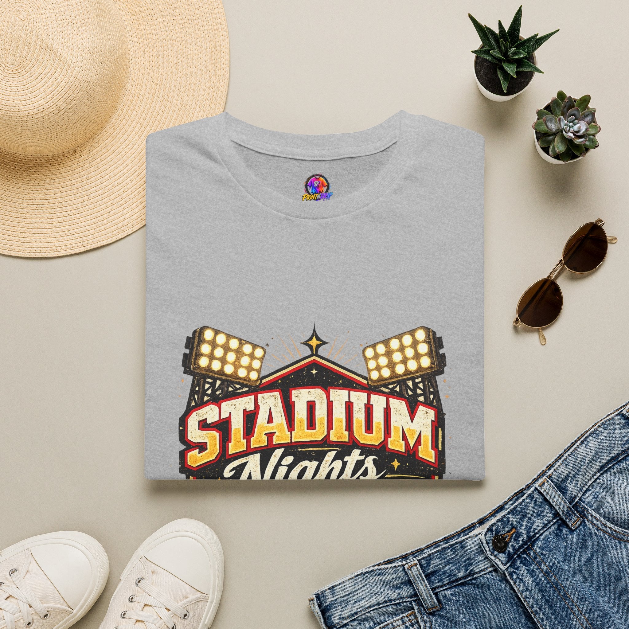 Stadium Nights T-Shirt — Vintage Sports Lights Graphic Tee