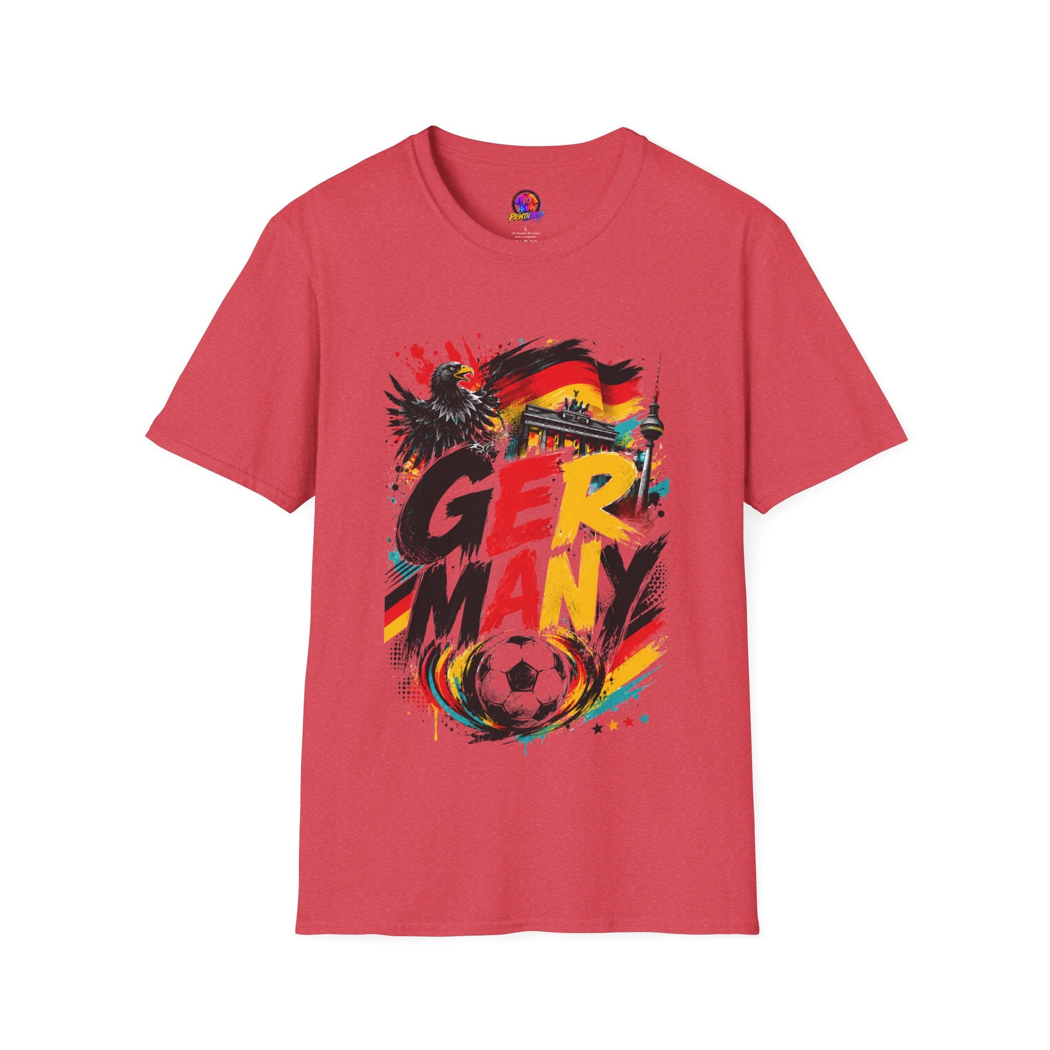 Germany Soccer Graphic T‑Shirt — Flag, Eagle & Brandenburger Tor Design