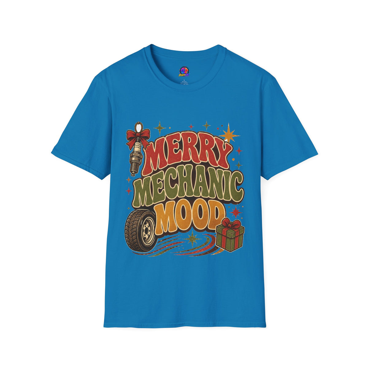 Merry Mechanic Mood T‑Shirt — Retro Holiday Auto Technician Gift