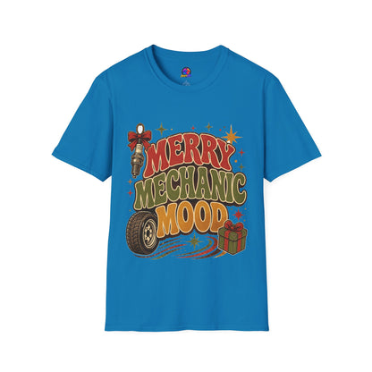 Merry Mechanic Mood T‑Shirt — Retro Holiday Auto Technician Gift