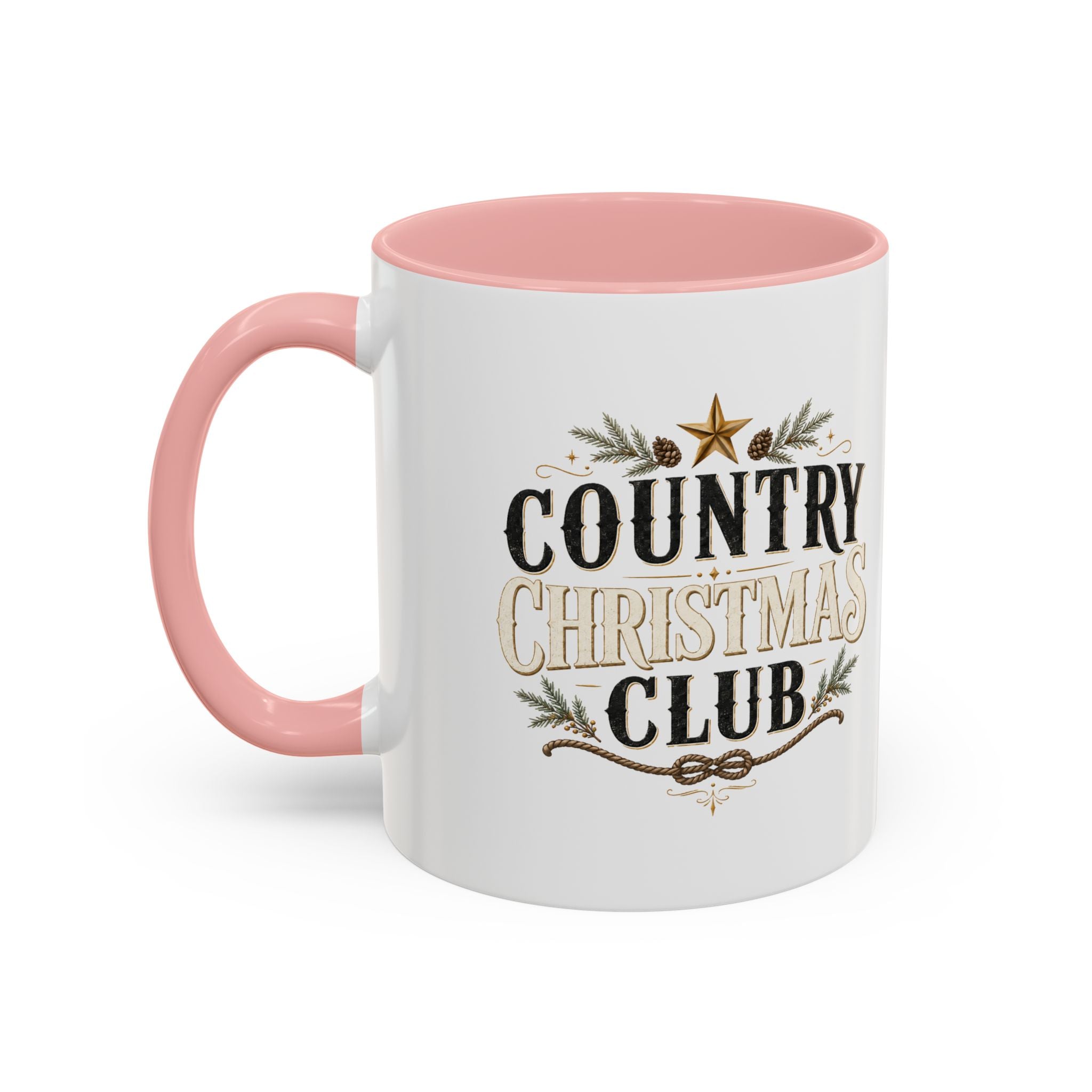 Christmas Country Christmas Club Accent Coffee Mug — Festive Rustic Holiday Coffee Cup
