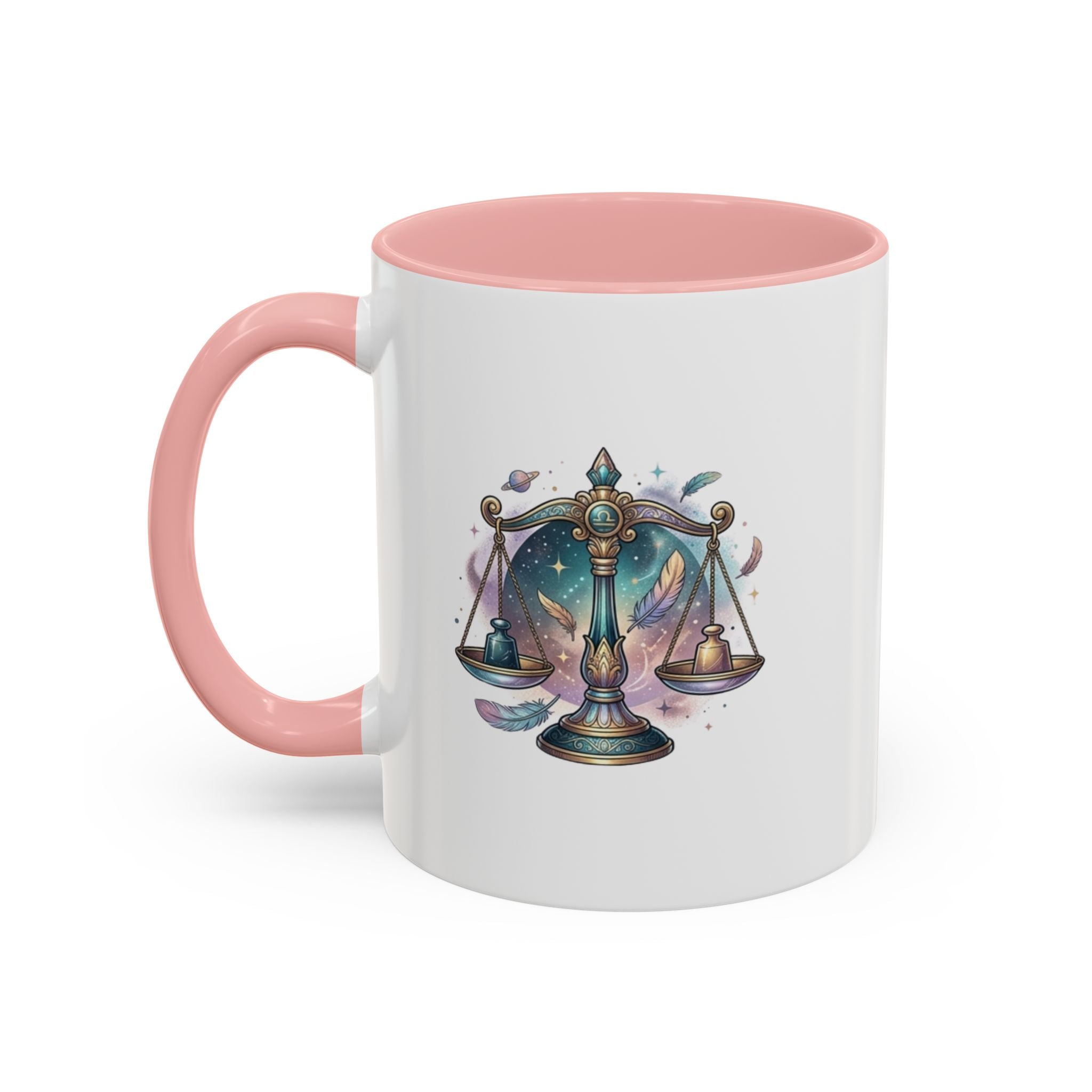 Libra Zodiac Scales Accent Coffee Mug — Astrology Constellation Gift
