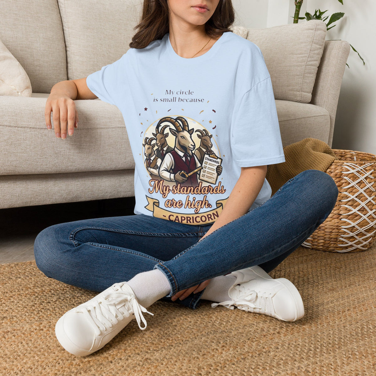 Capricorn Zodiac T-Shirt — "My Standards Are High" Astrology Tee