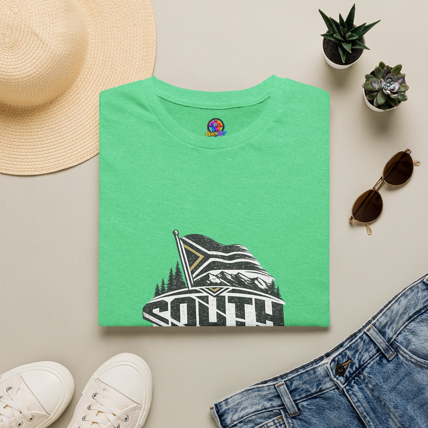 South Africa Flag & Soccer Crest T‑Shirt