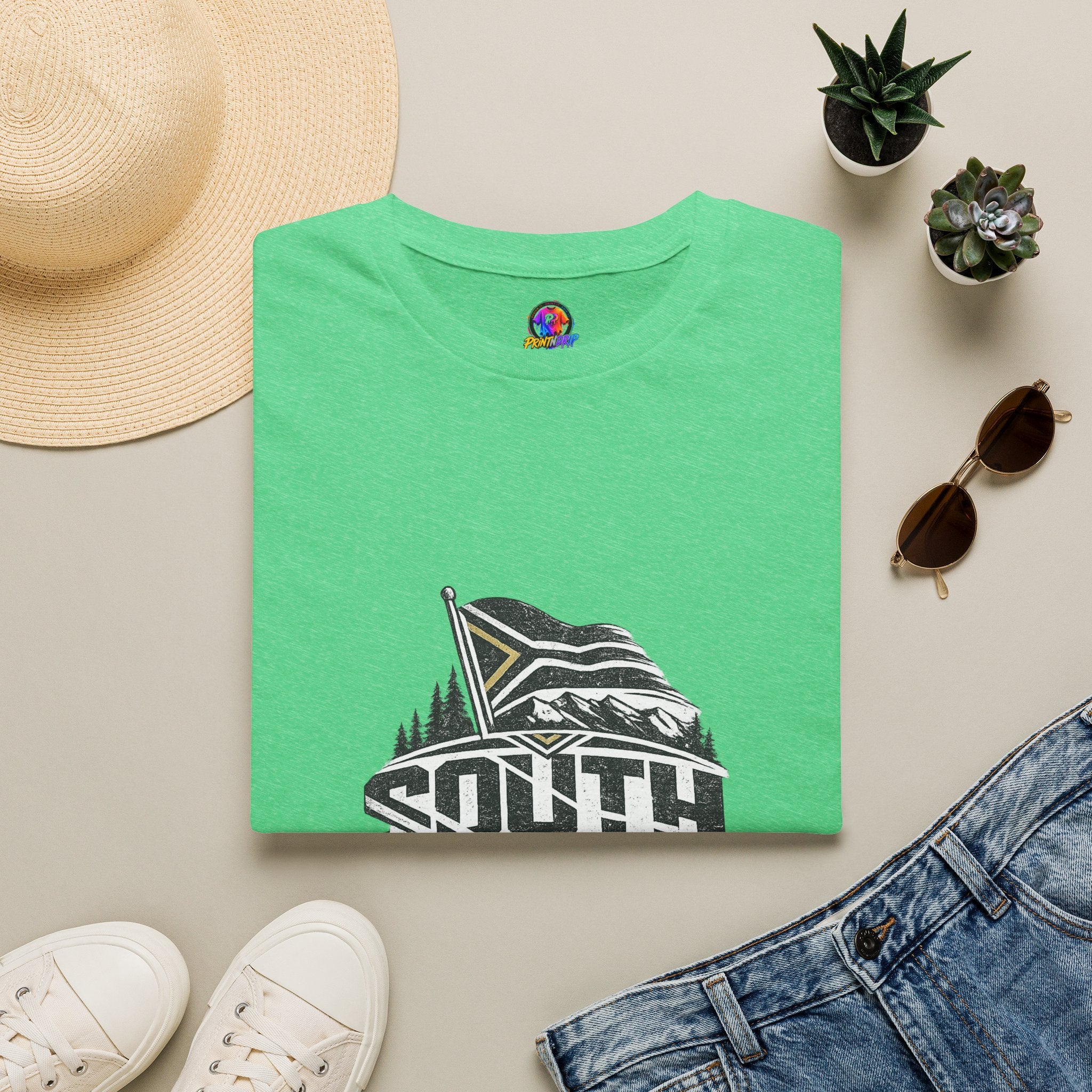 South Africa Flag & Soccer Crest T‑Shirt