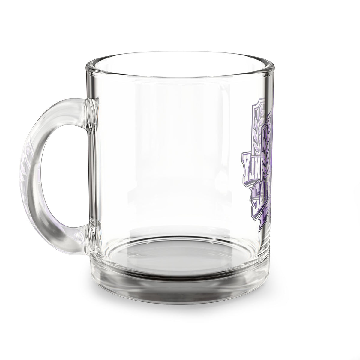 Purple Ribbon "Safe Love Only" Glass Mug — Domestic Violence Awareness 10oz