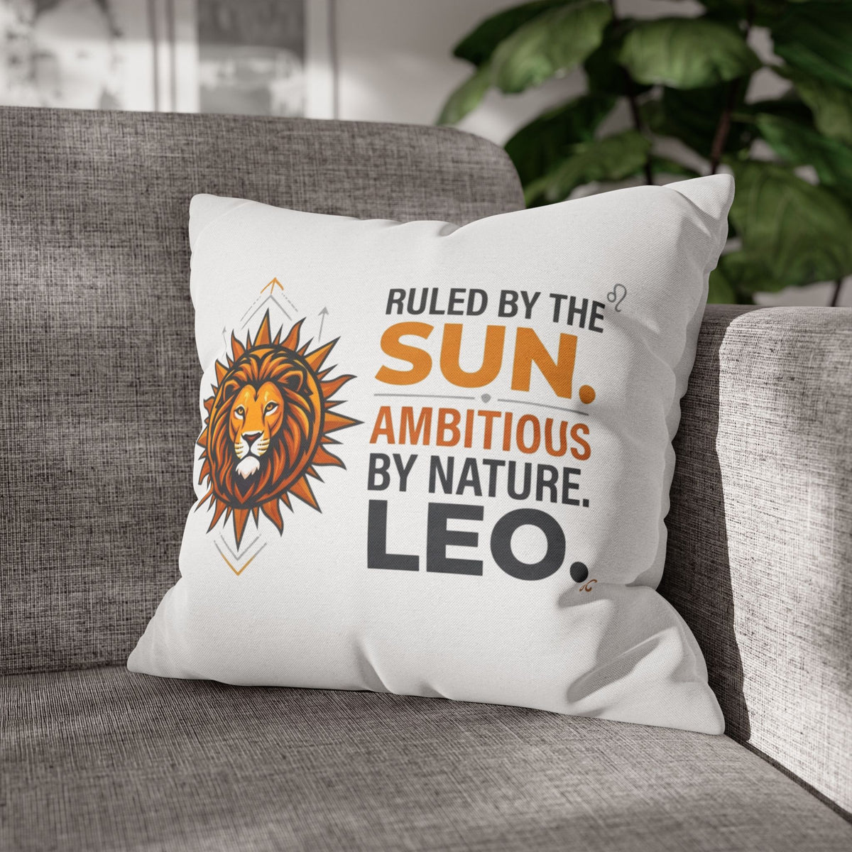 Leo Zodiac Ruled By The Sun Spun Polyester Square Pillowcase