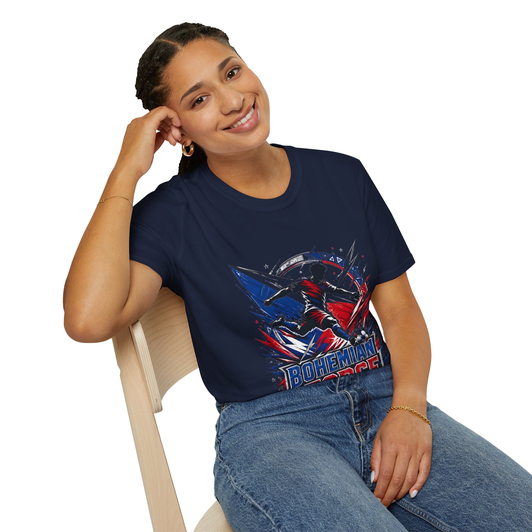 Czechia Bohemian Force Graphic T‑Shirt — Energetic Soccer Player Silhouette