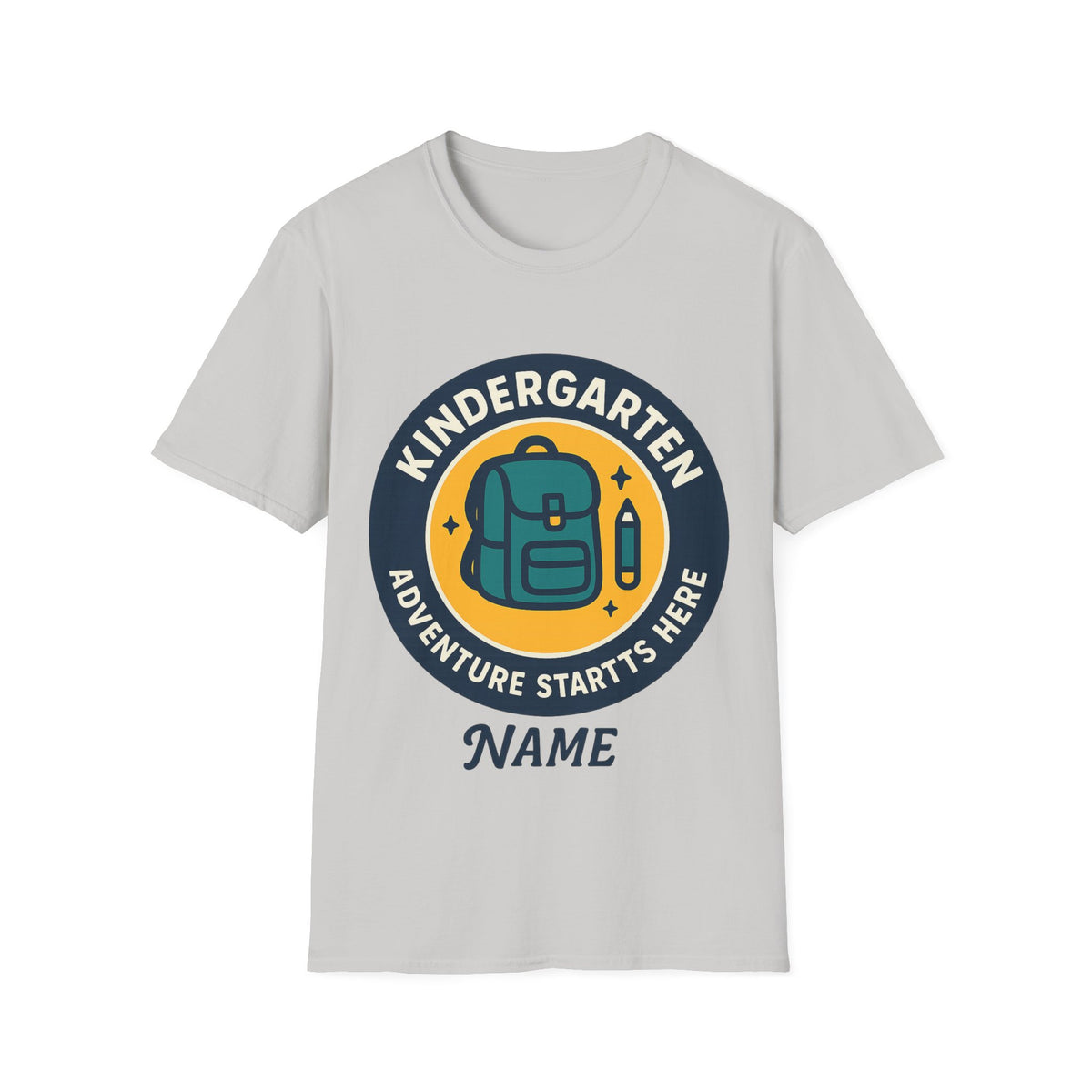 Kindergarten Teacher T‑Shirt – 'Kindergarten' Backpack Badge Design - Trending Now - August 2026