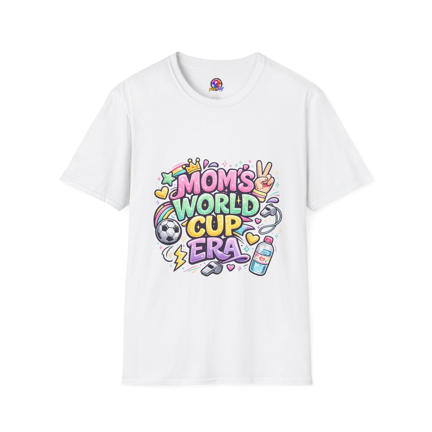 Girls Kids Mom's World Cup Era T‑Shirt — Playful Soccer Mom Tee