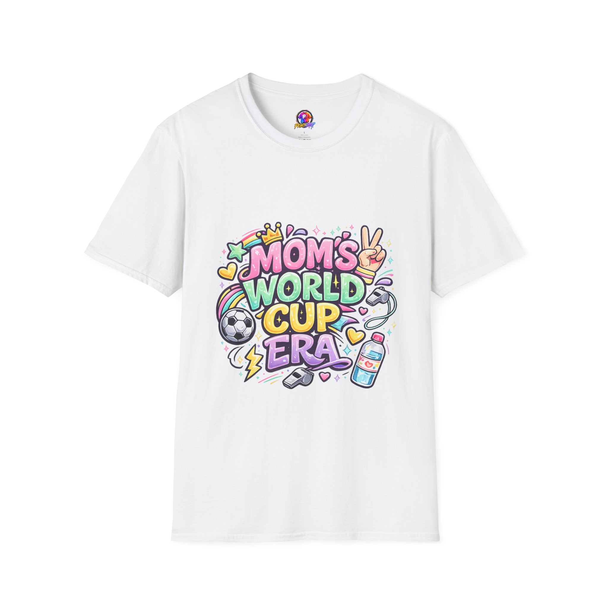 Girls Kids Mom's World Cup Era T‑Shirt — Playful Soccer Mom Tee