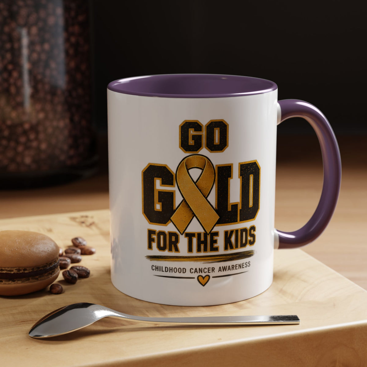Go Gold For The Kids Accent Coffee Mug — Childhood Cancer Awareness 11/15oz