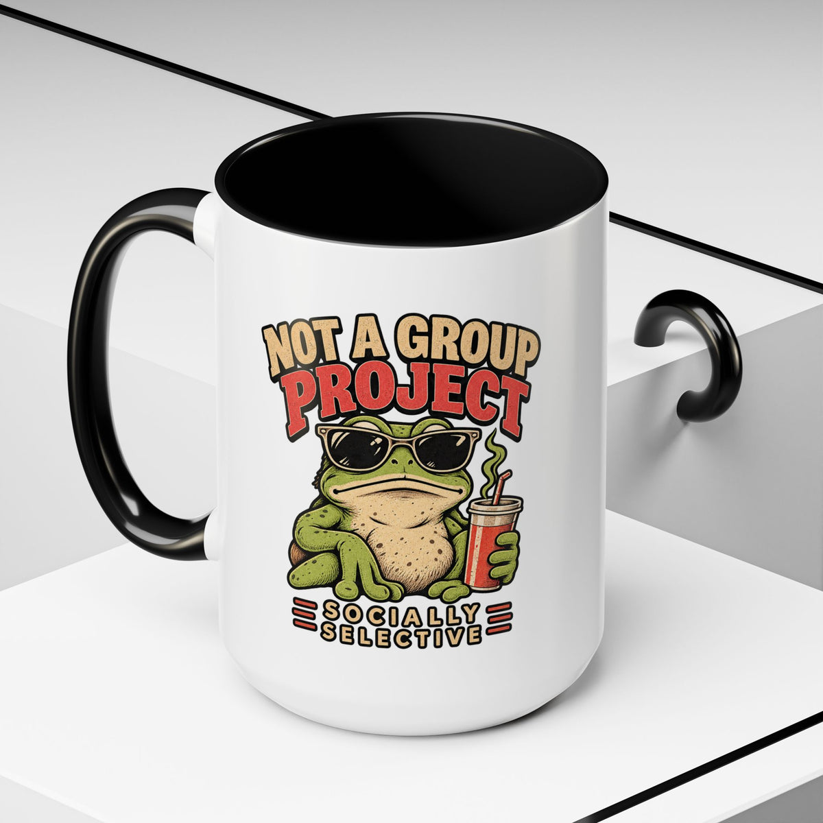 Funny And Witty "Not A Group Project" Accent Coffee Mug (11, 15oz)