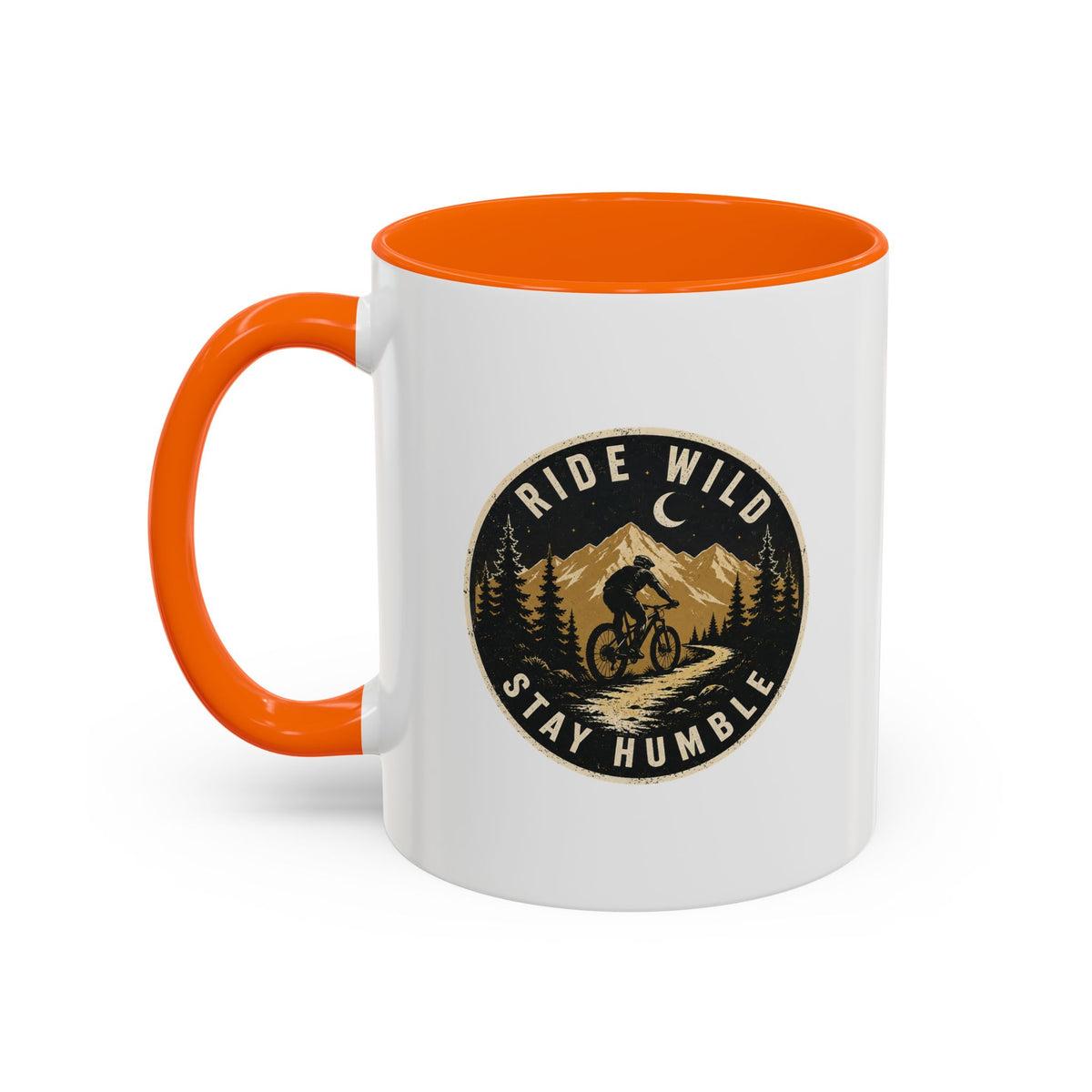 Milo Bailey Dog Dad Mom Ride Wild Stay Humble Accent Coffee Mug — Mountain Biking Adventure Travel Gift