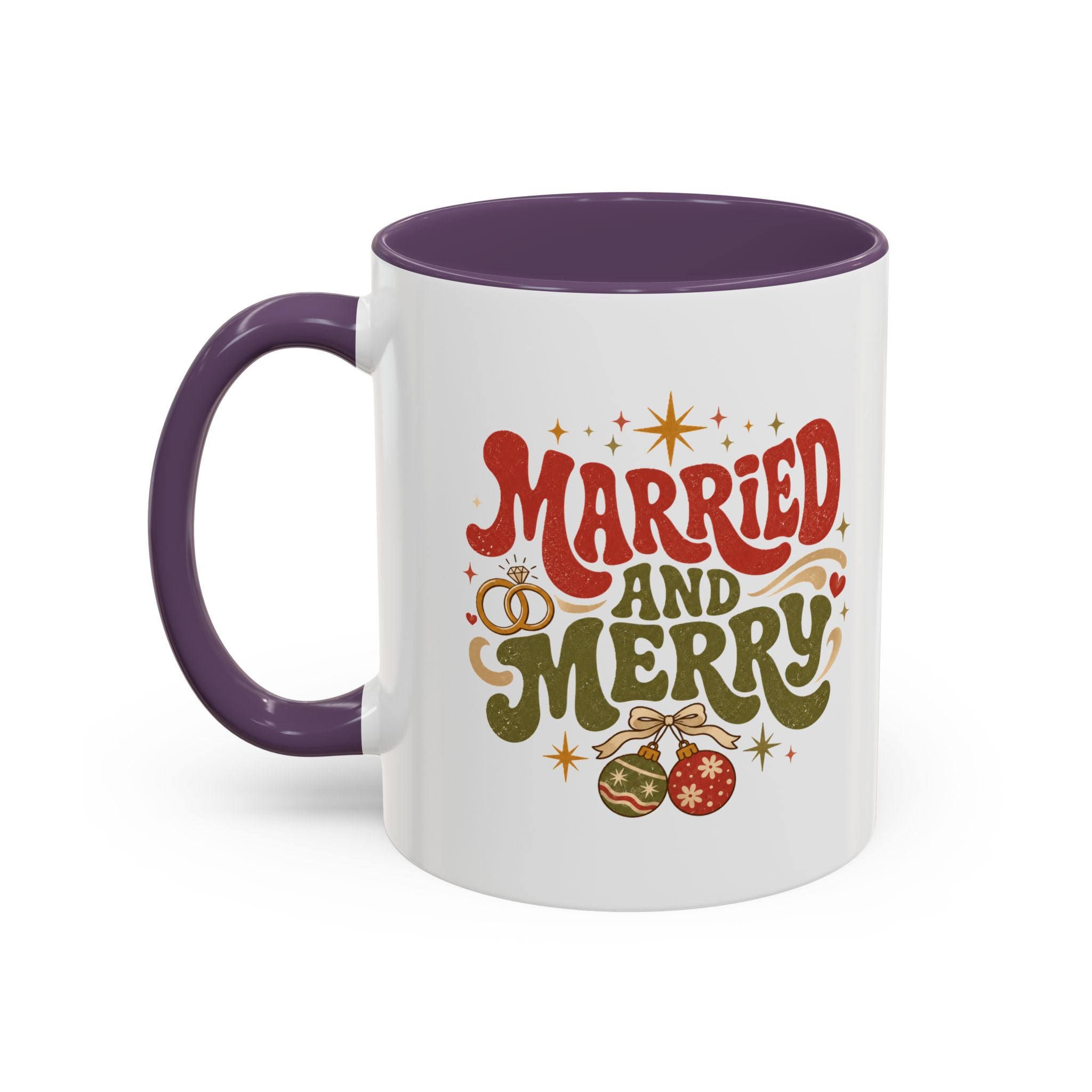 Christmas Married and Merry Christmas Coffee Mug — Holiday Accent Mug