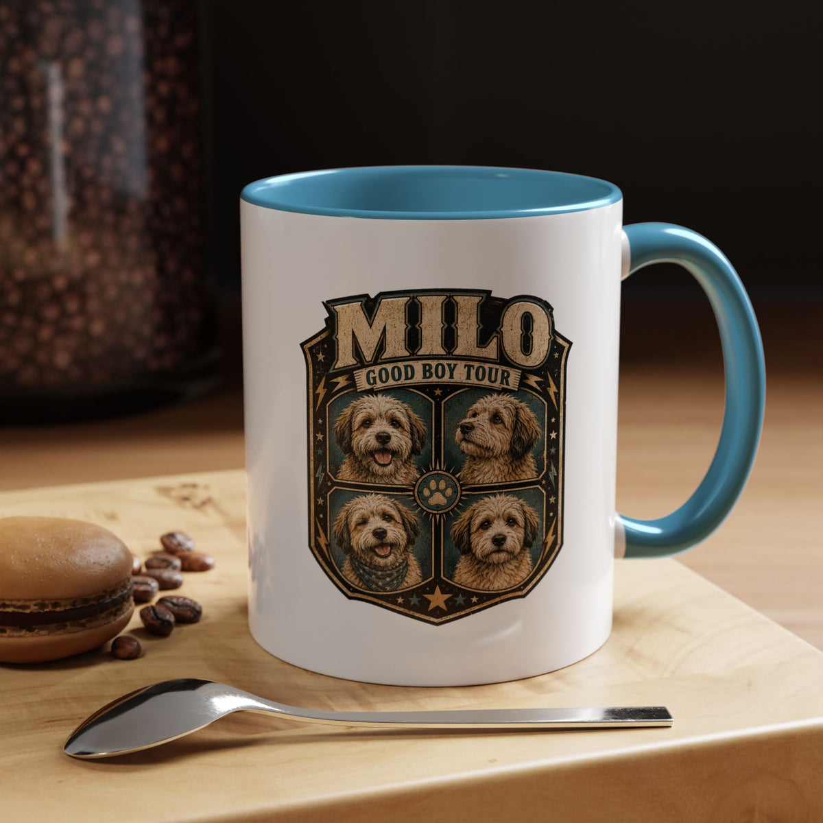 Milo Bailey Dog Dad Mom Milo 'Good Boy Tour' Accent Coffee Mug – Personalized Dog Lover Gift