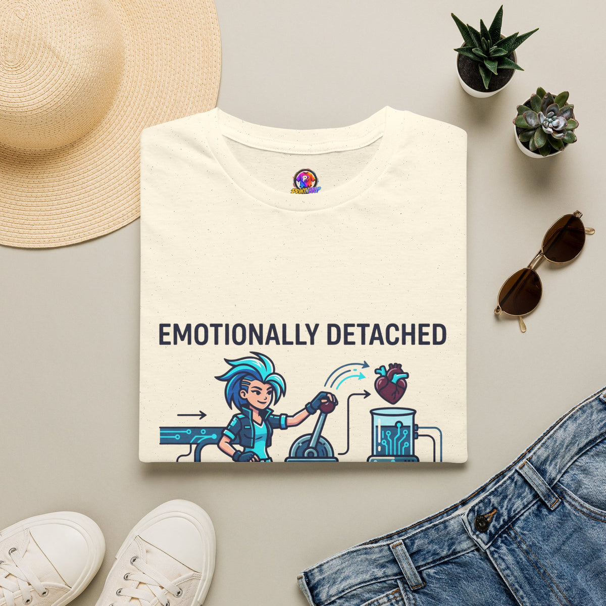 Aquarius Zodiac Emotionally Detached, Intellectually Invested T-Shirt — Aquarian Graphic Tee