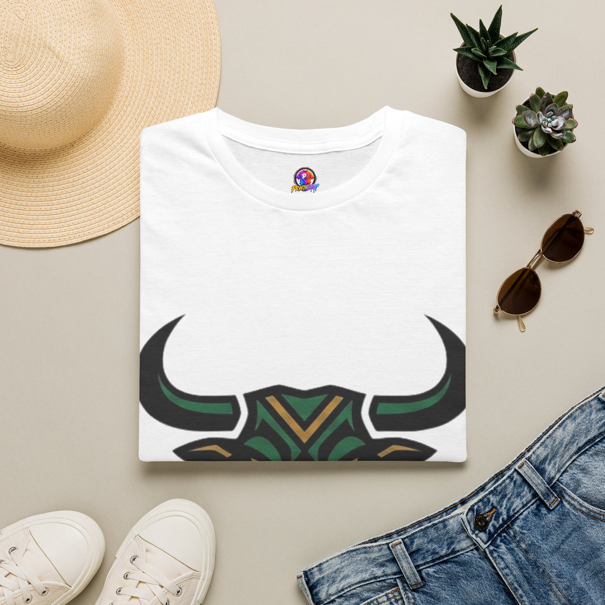 Taurus Bull Head T-Shirt — Geometric Tribal Bull Graphic Tee