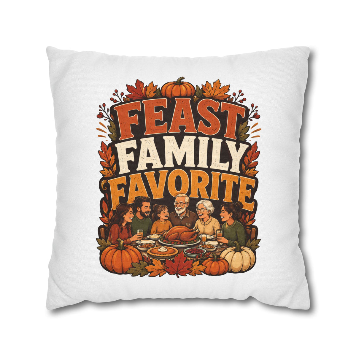 Thanksgiving Feast Family Favorite Decorative Pillow