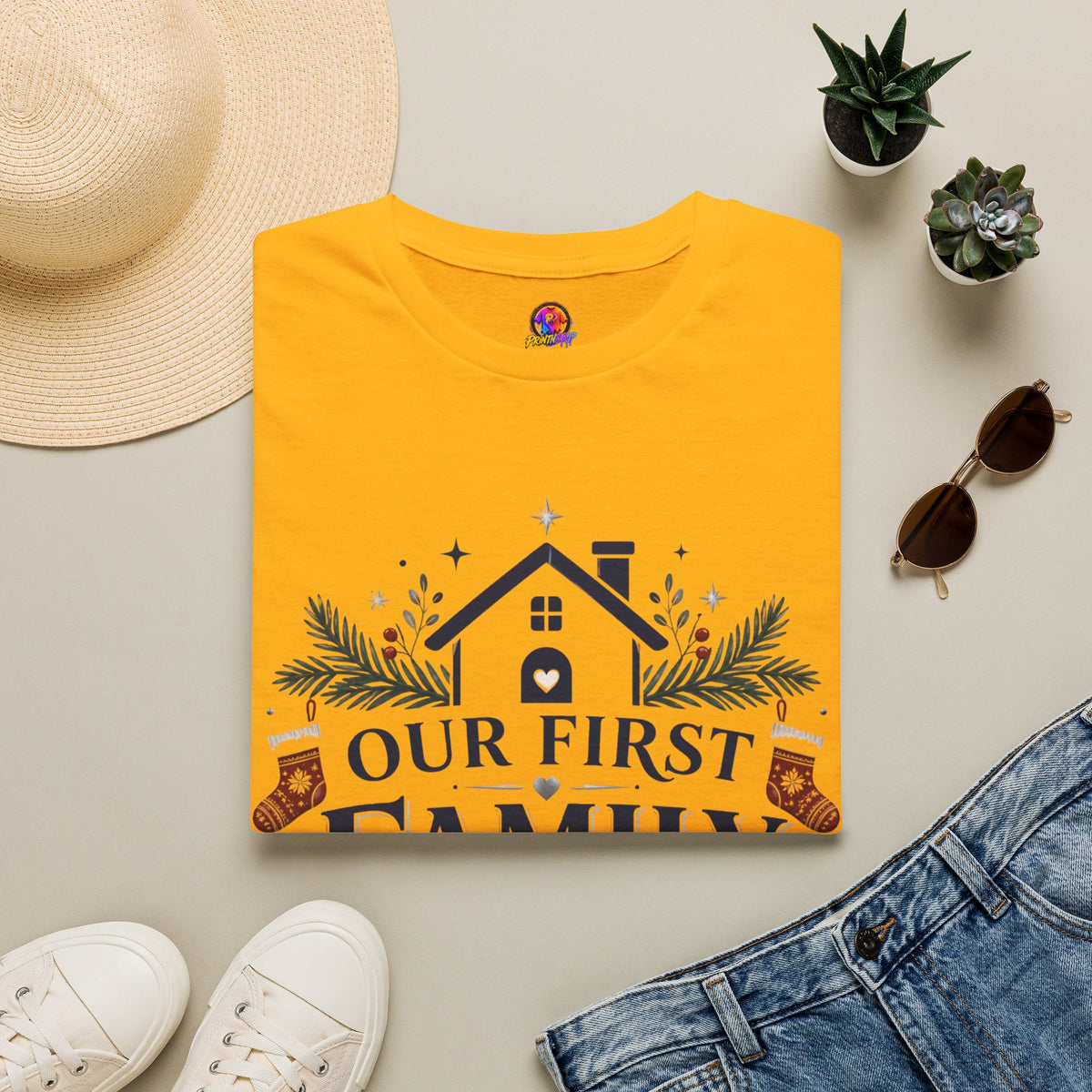 T-Shirt — Our First Family Christmas Personalized Tee