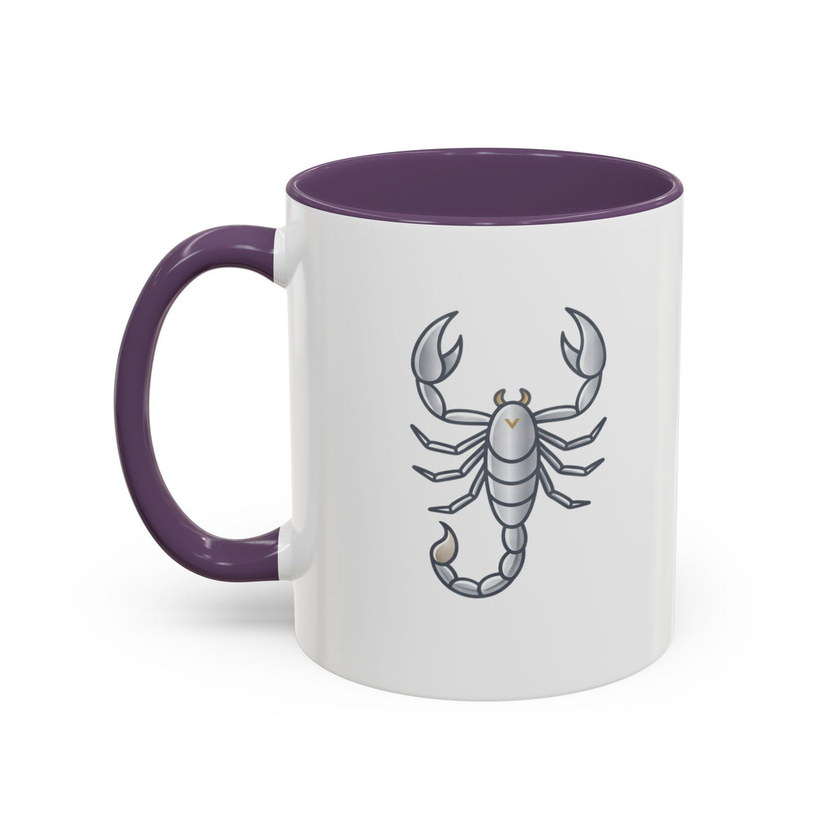 Scorpio Zodiac Accent Coffee Mug — Silver Scorpion Astrology Gift