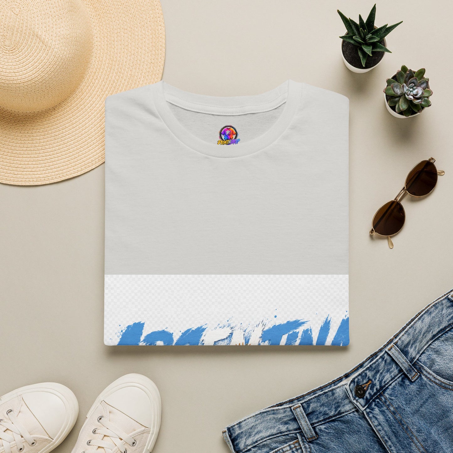 Argentina Graphic T-Shirt — Argentina Typography Tee with Sun & Flag Colors