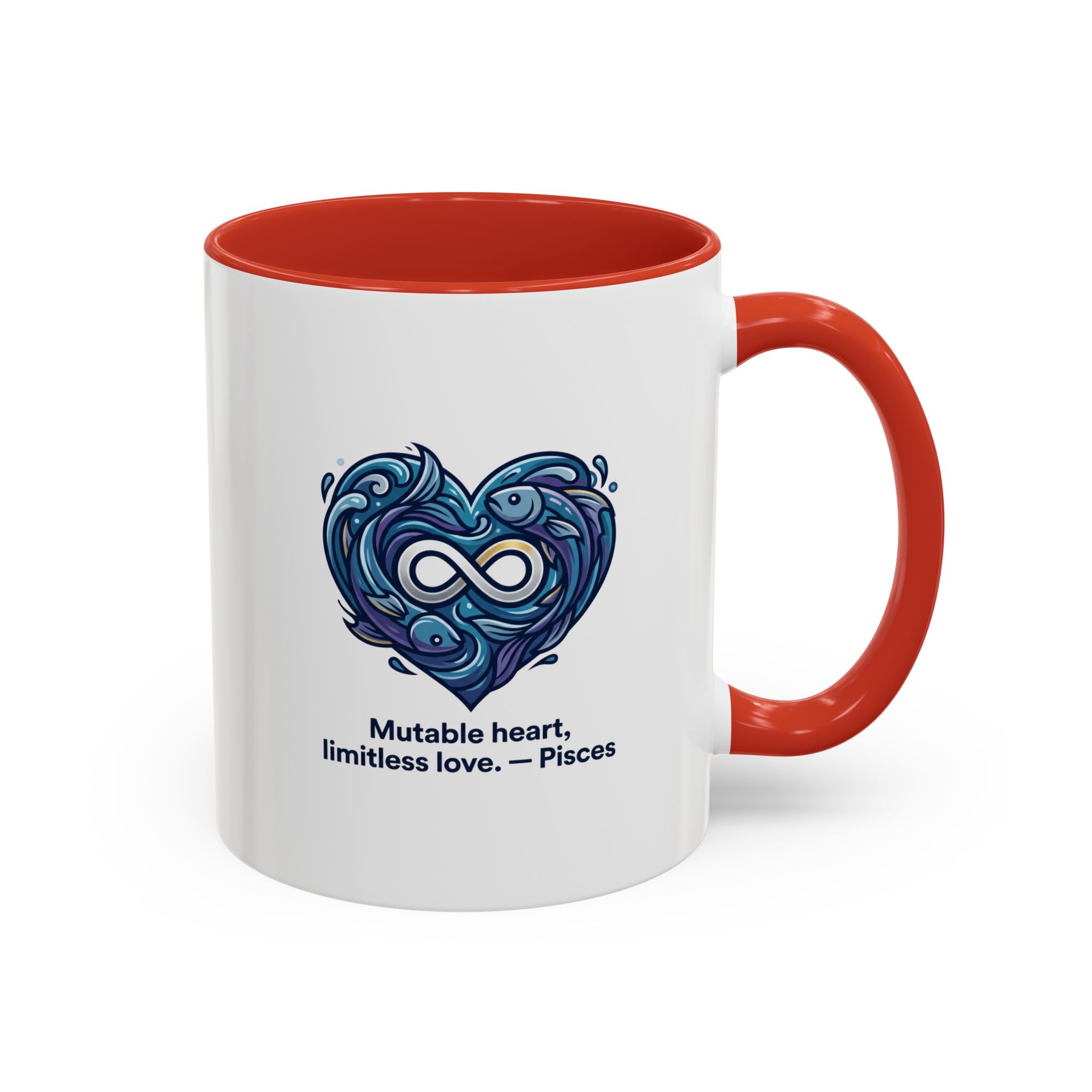 Pisces Heart Coffee Mug — "Mutable heart, limitless love" Zodiac Gift