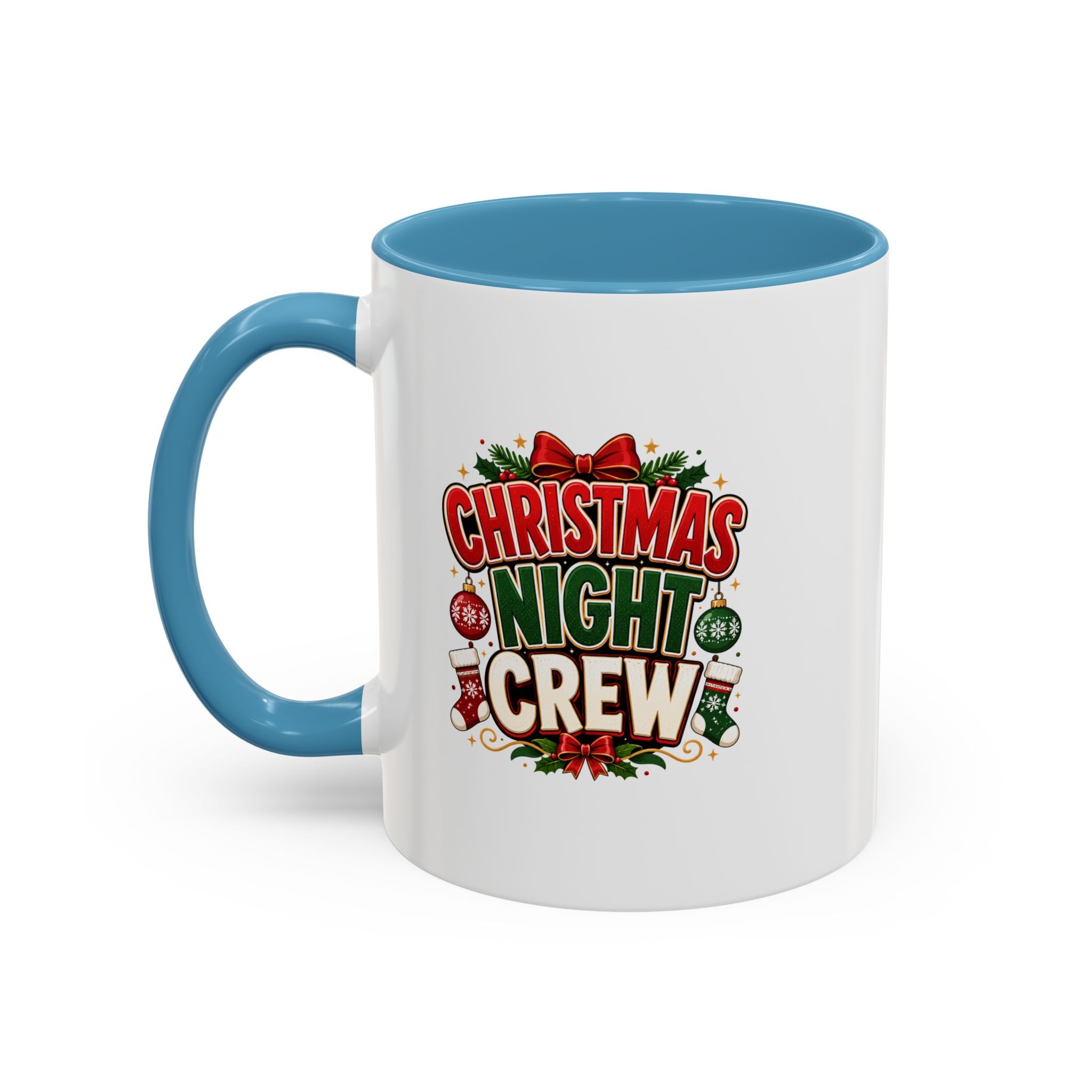 Christmas Night Crew Accent Coffee Mug – Festive Holiday Coffee Cup