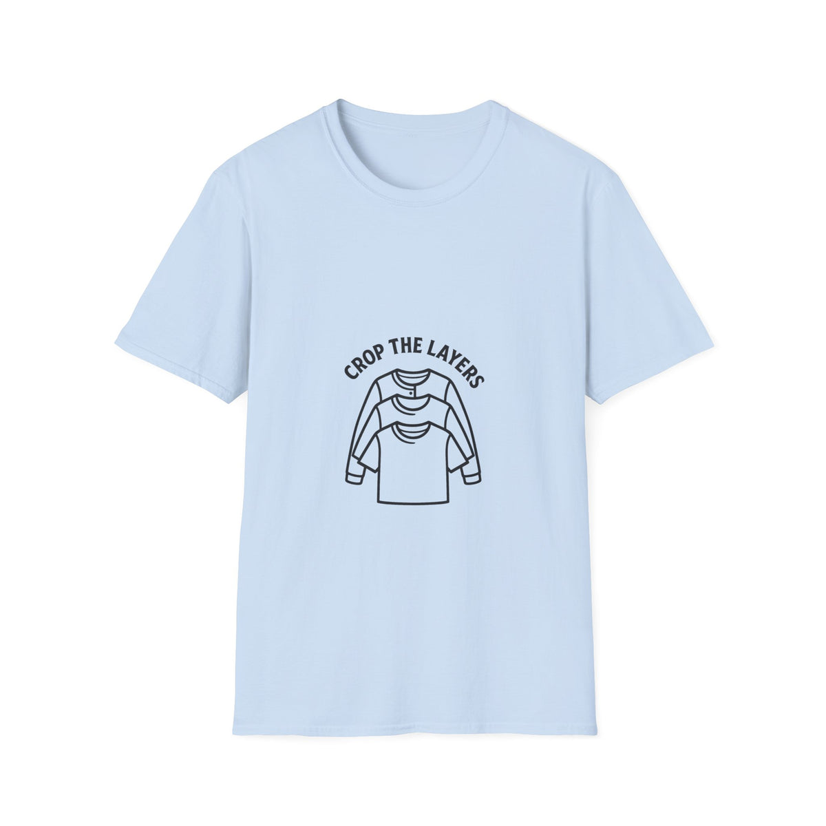 Crop the Layers T-Shirt — Minimal Graphic Layered Sweater Illustration Tee - Trending Now - October 2026
