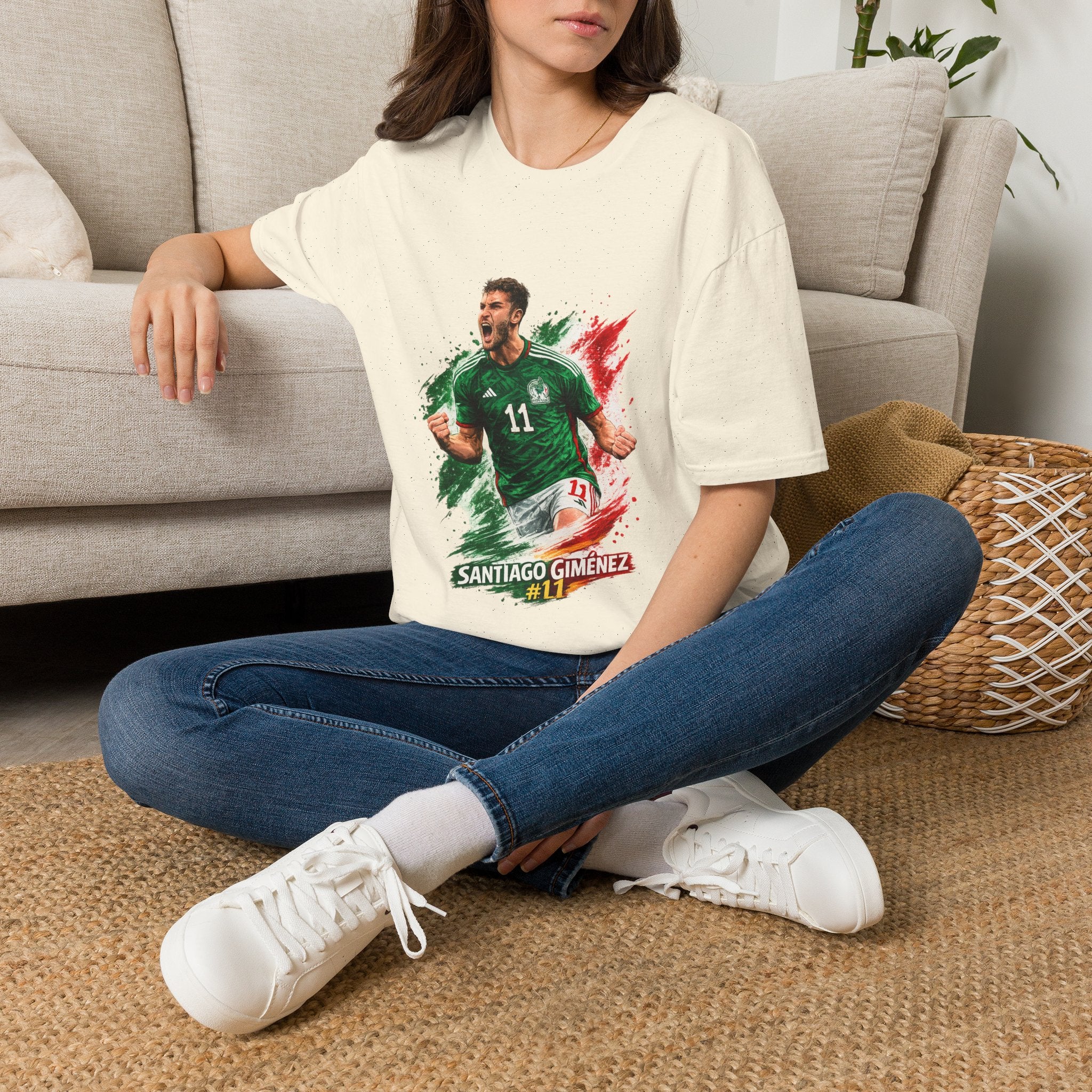 Mexico Soccer Jersey T-Shirt — Santiago Giménez Mexico #11 Fan Tee