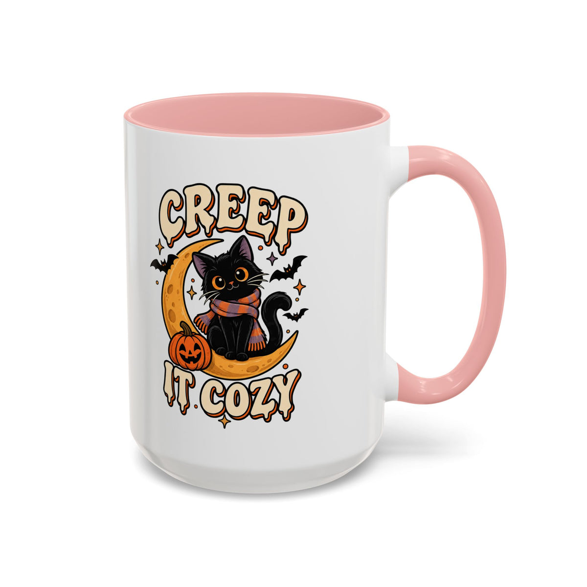 Creepy It Cozy Black Cat Halloween Accent Coffee Mug (11/15oz)