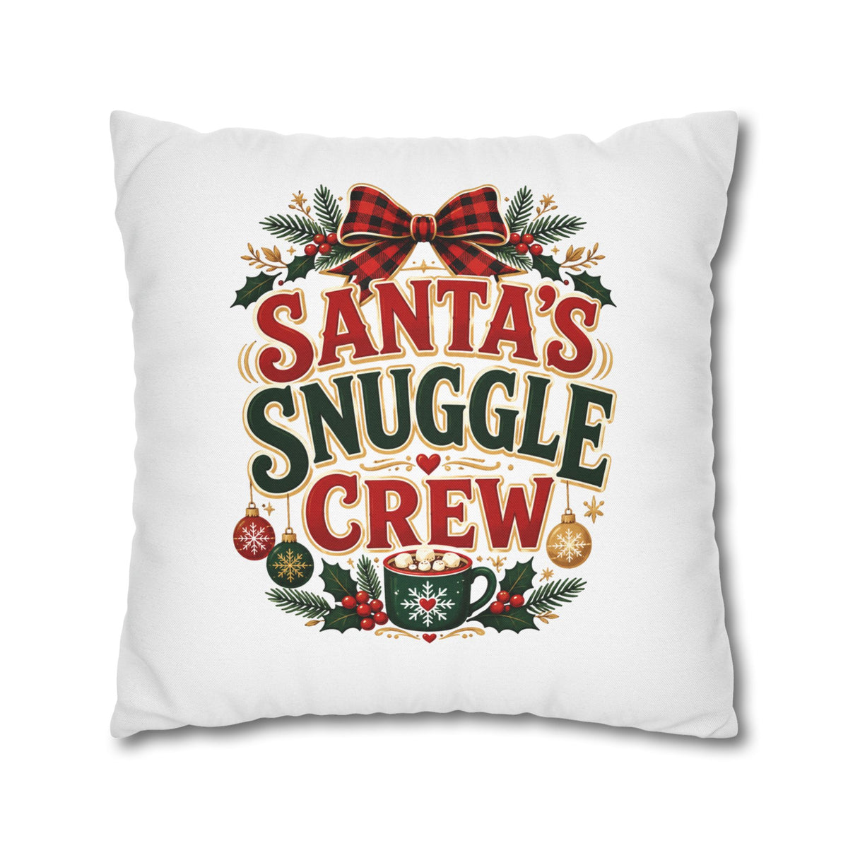 Christmas Santa’s Snuggle Crew Throw Pillow Pillowcase