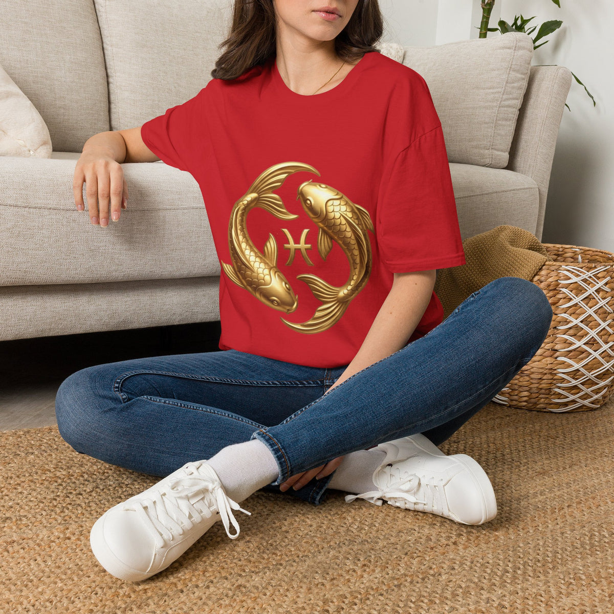 Pisces Gold Fish T-Shirt — Zodiac Symbol Astrology Tee