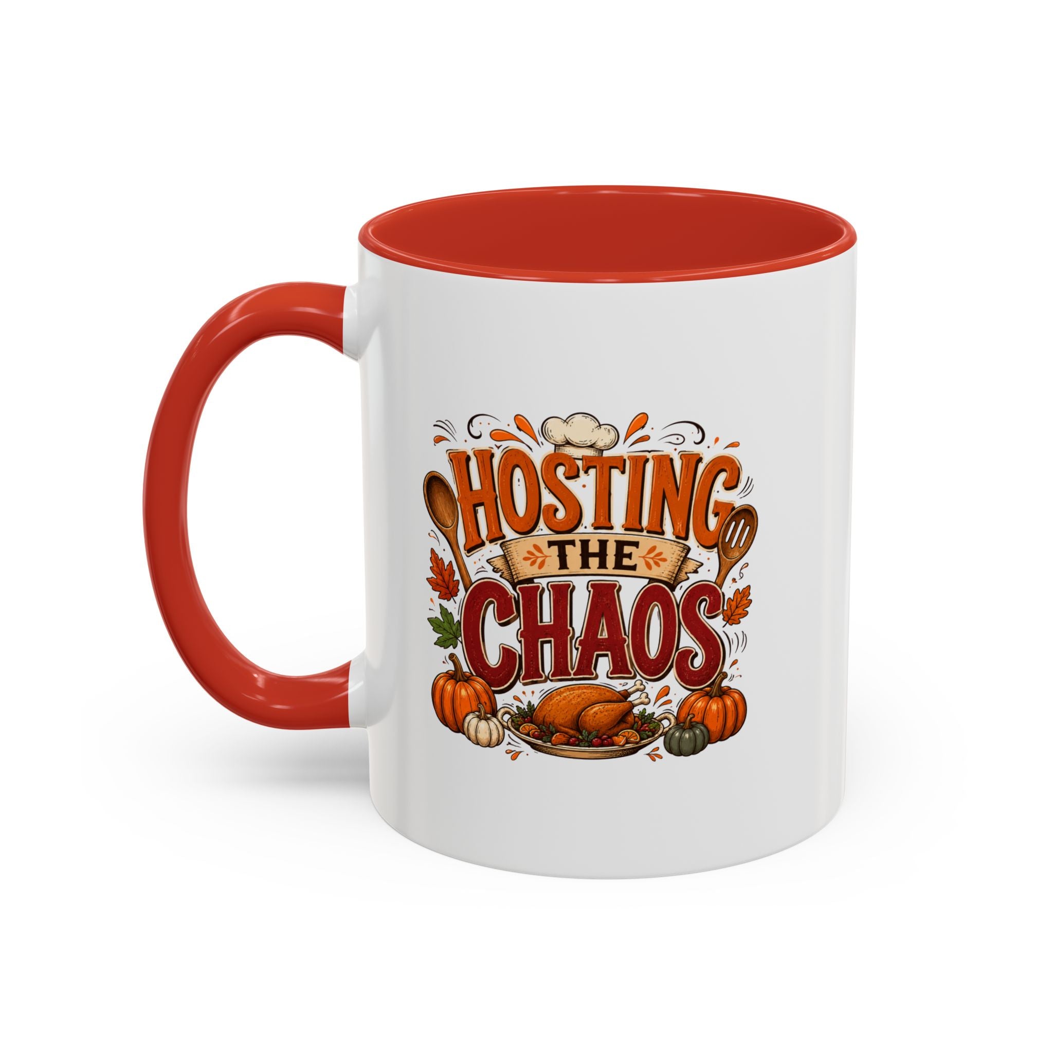 Thanksgiving Mug Hosting the Chaos Accent Coffee Mug — Thanksgiving Pumpkin Fall Kitchen Gift
