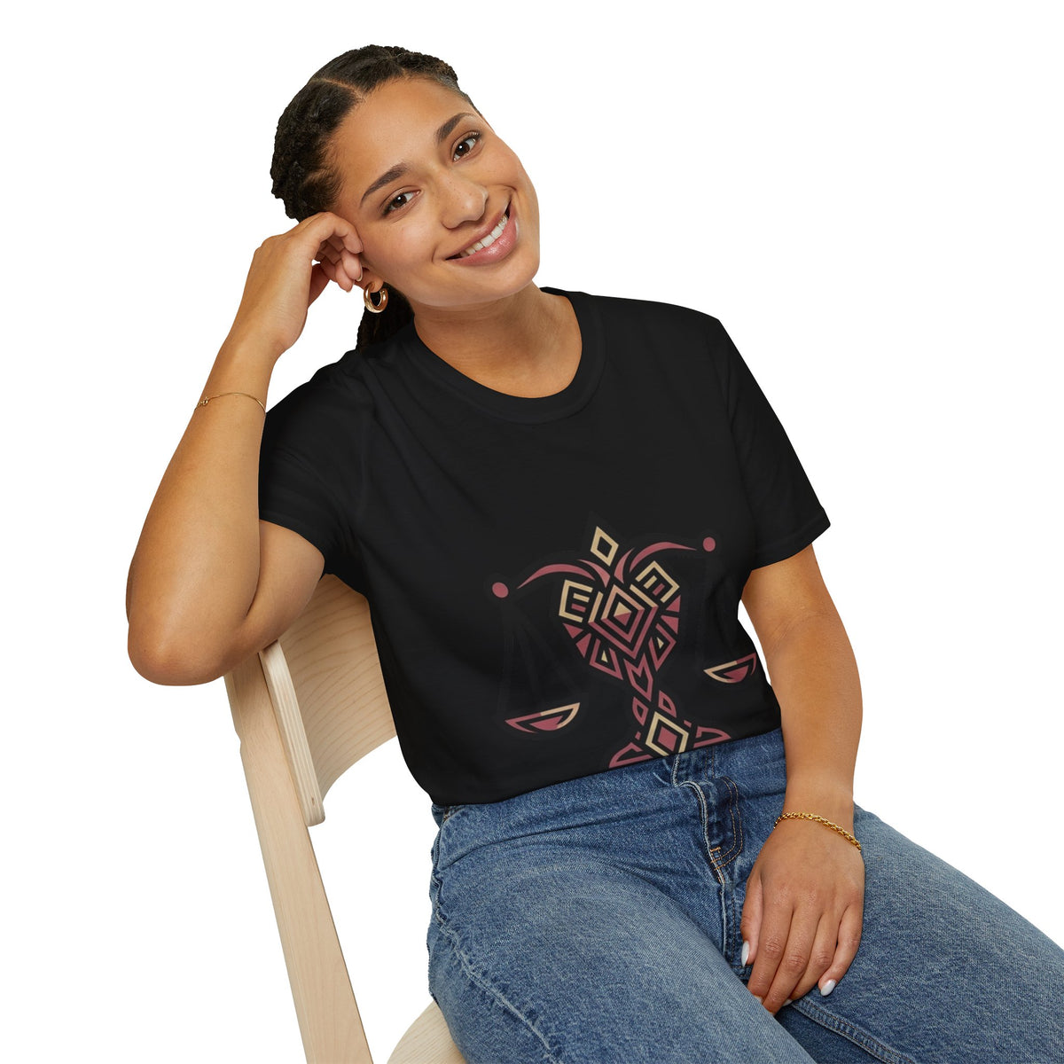 Libra Scales T-Shirt — Geometric Zodiac Libra Tee