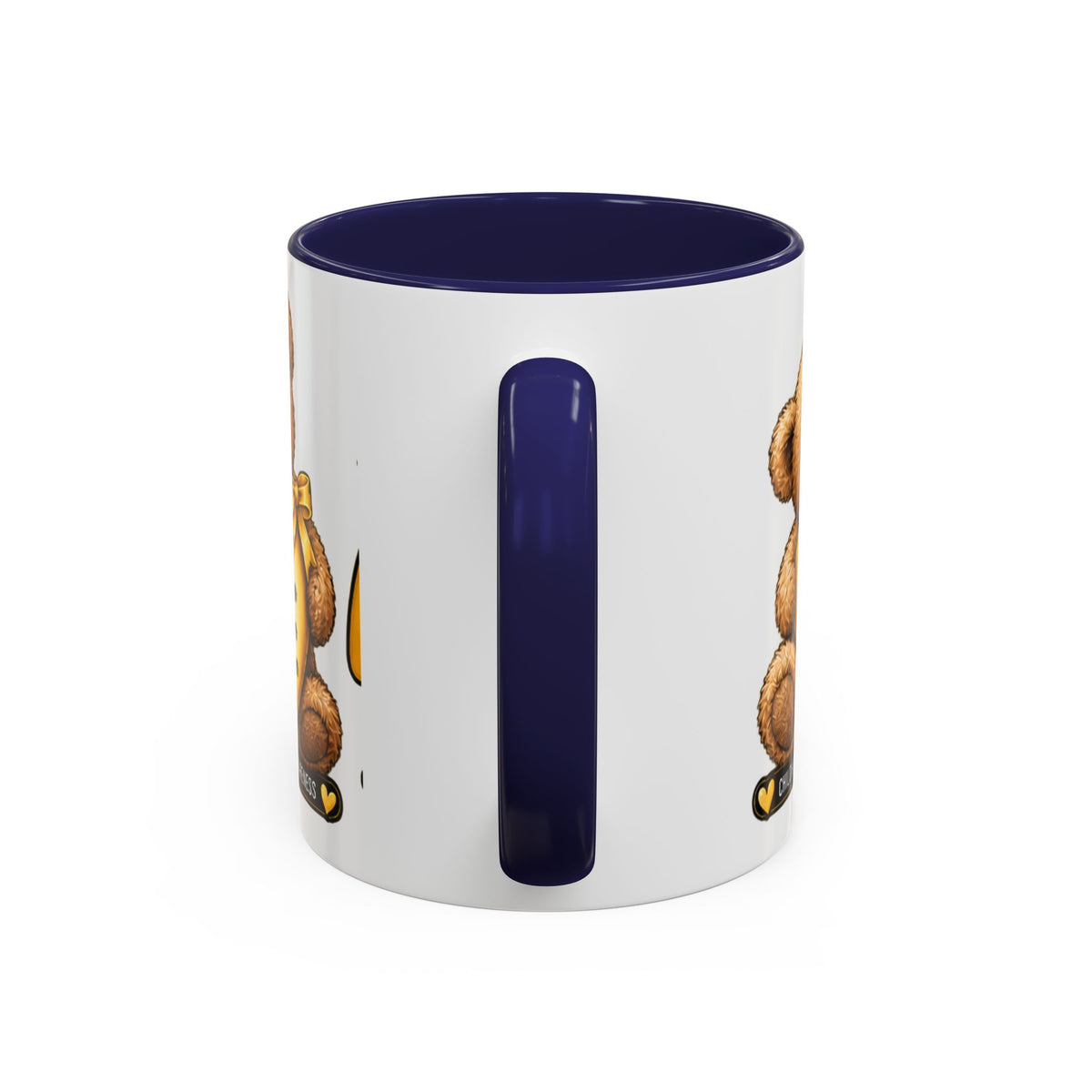 Gold Ribbon Teddy Bear Childhood Cancer Awareness Accent Mug (11/15oz)