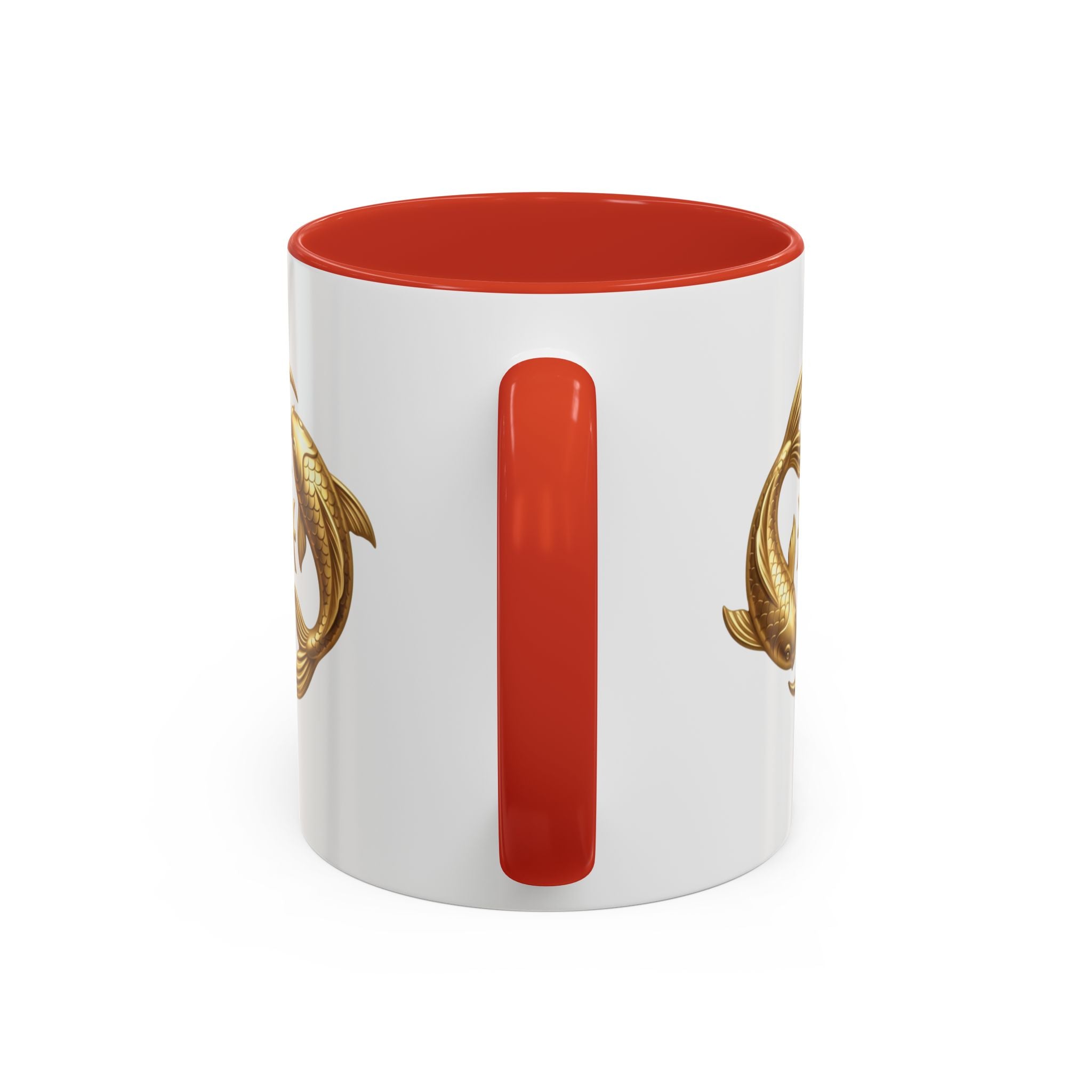 Pisces Zodiac Coffee Mug – Gold Koi Fish Horoscope Accent Mug