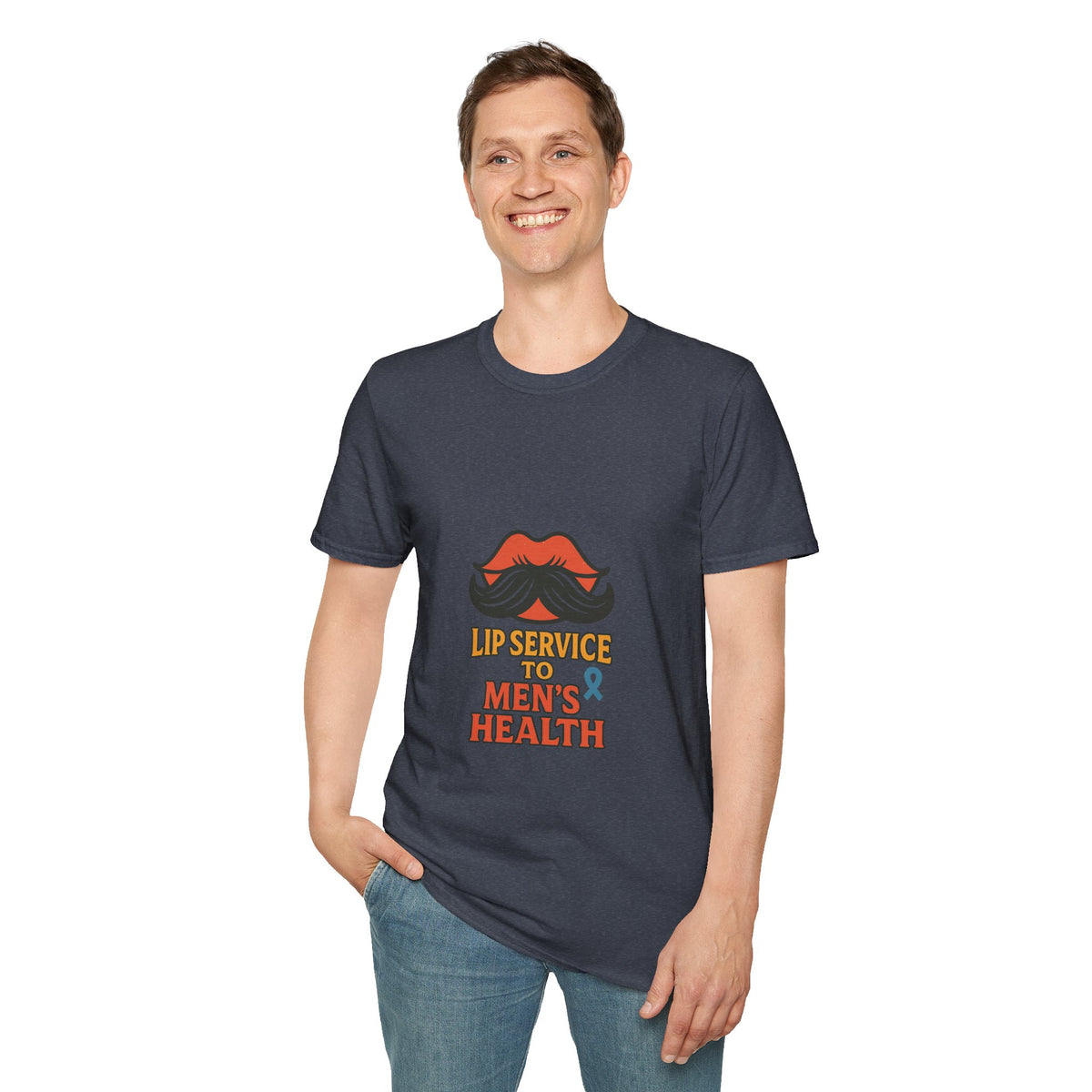 Mens Health Awareness T‑Shirt — "Lip Service to Men's Health" Graphic - Trending Now - October 2026