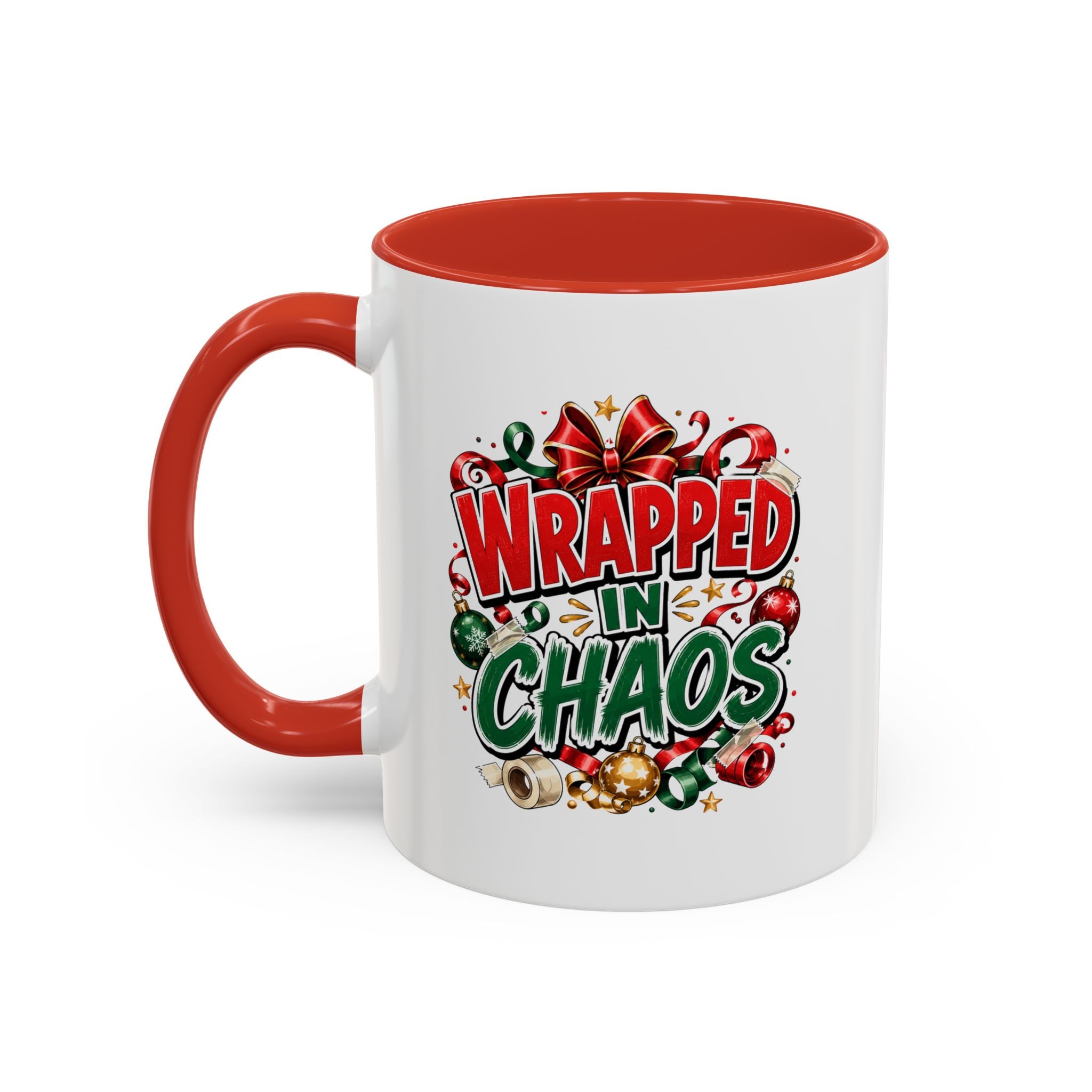 Wrapped in Chaos Christmas Coffee Mug