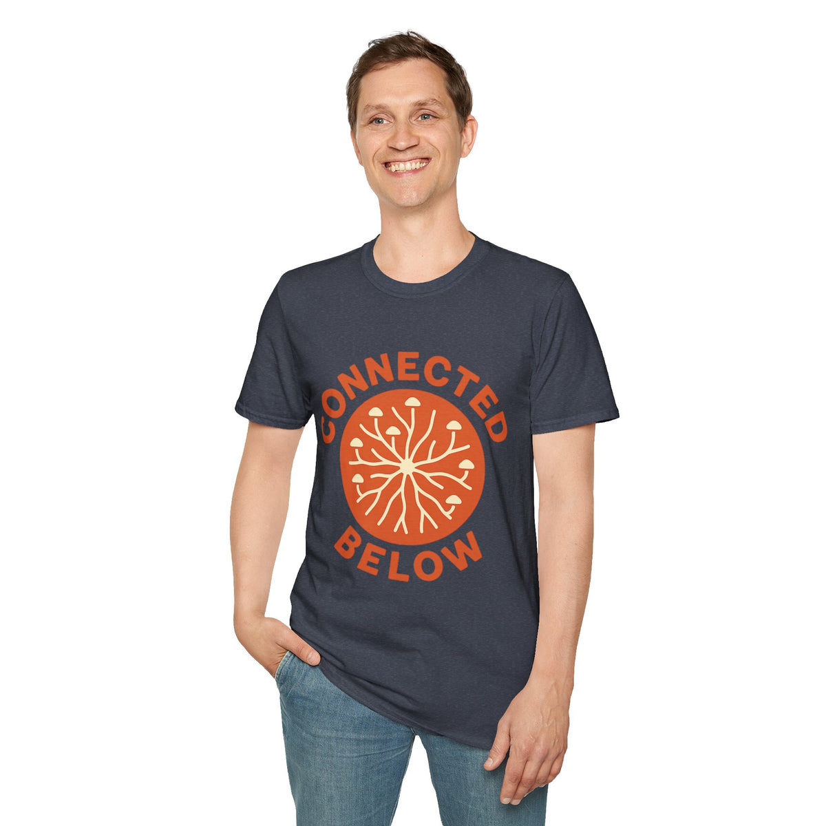 Connected Below Basketball Tee — Minimal Orange Logo T-Shirt - Trending Now - September 2026