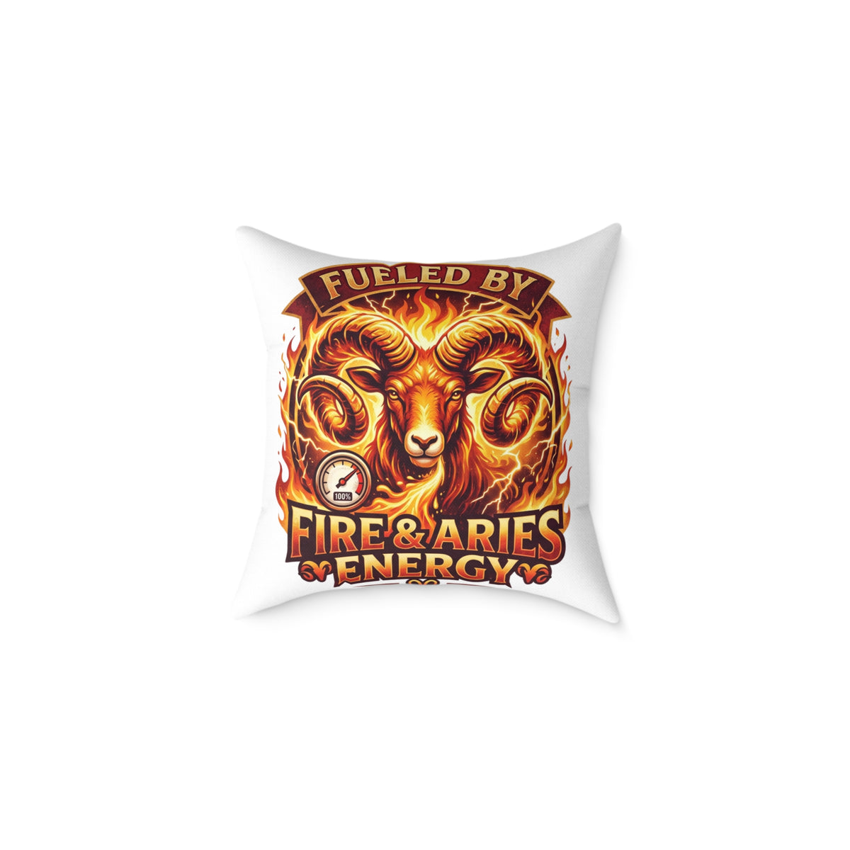 Zodiac Aries Pillow Fueled By Fire And Aries Energy Square Poly Canvas Pillow
