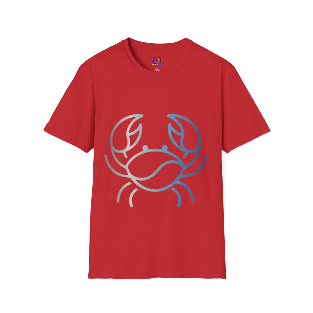 Crab Graphic T-Shirt — Coastal Blue Minimalist Beach Tee