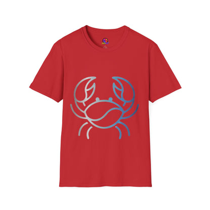 Crab Graphic T-Shirt — Coastal Blue Minimalist Beach Tee