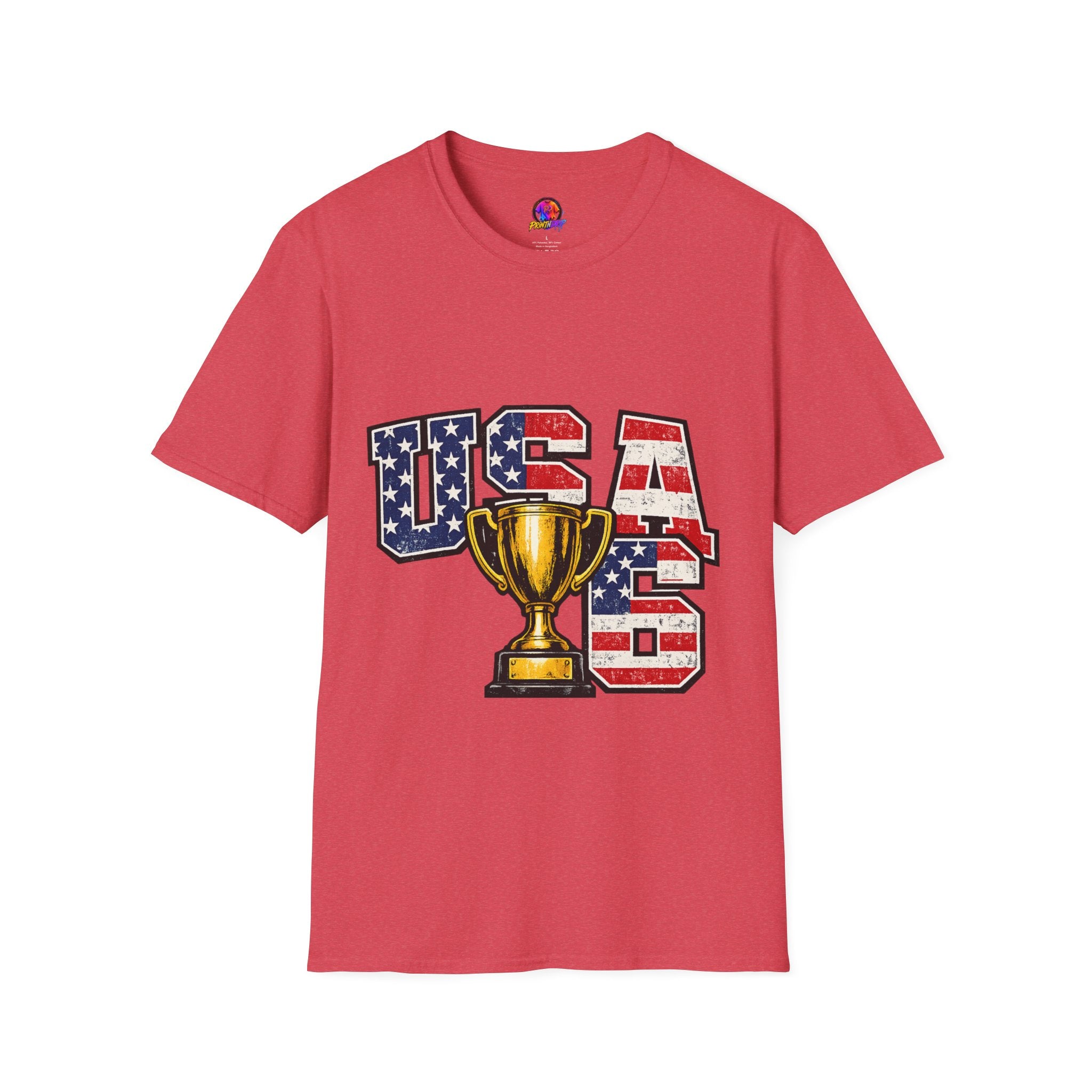USA Trophy T-Shirt — Patriotic American Flag Graphic Tee