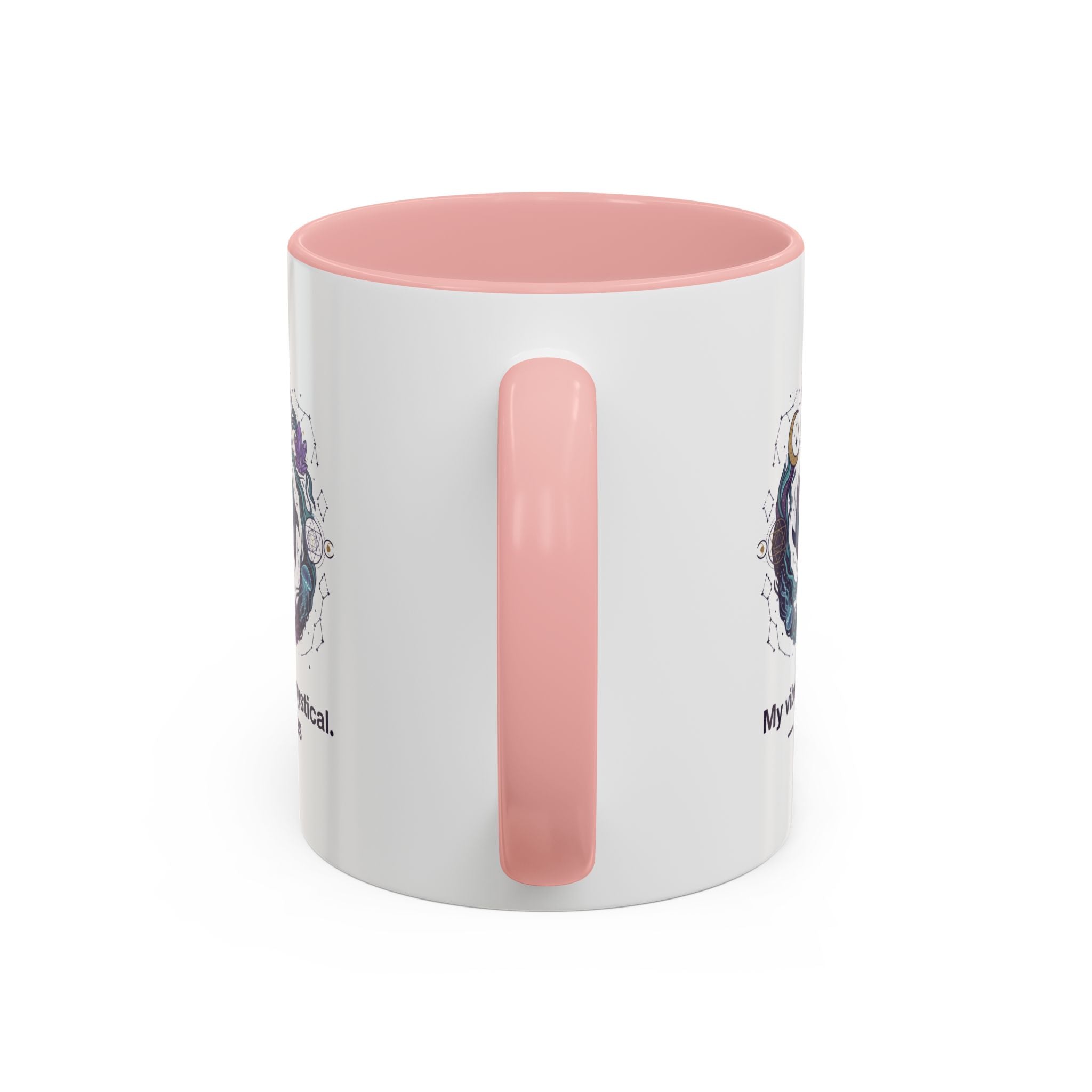 Pisces Zodiac Coffee Mug — "My vibe is mystical" Accent Ceramic Mug