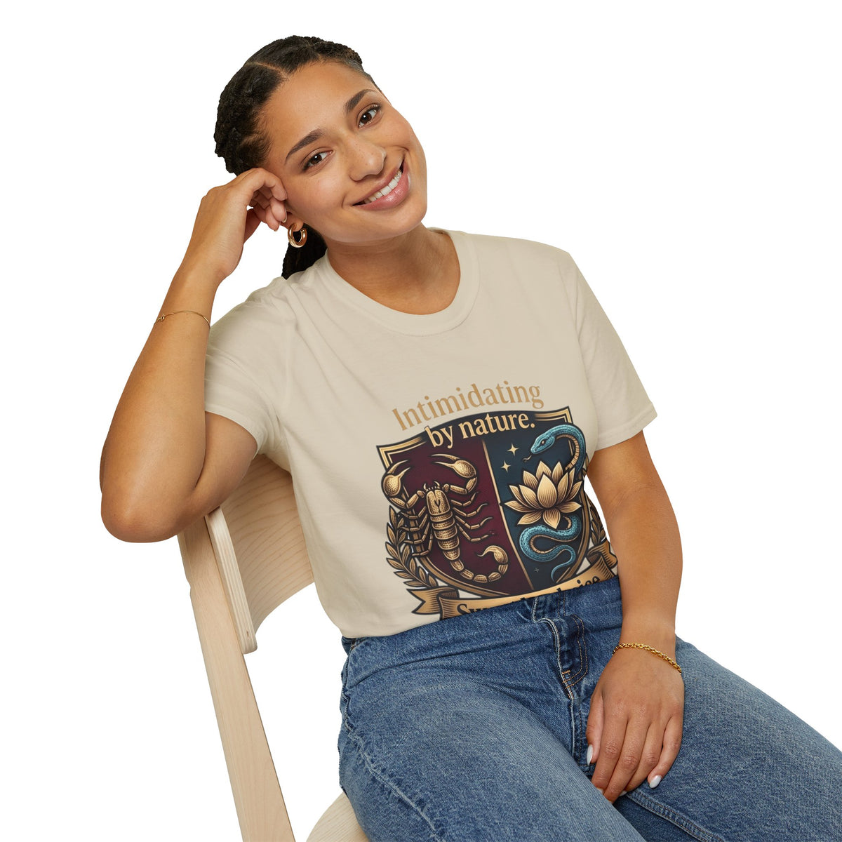 Intimidating by Nature T-Shirt — Scorpion & Snake Badge Design