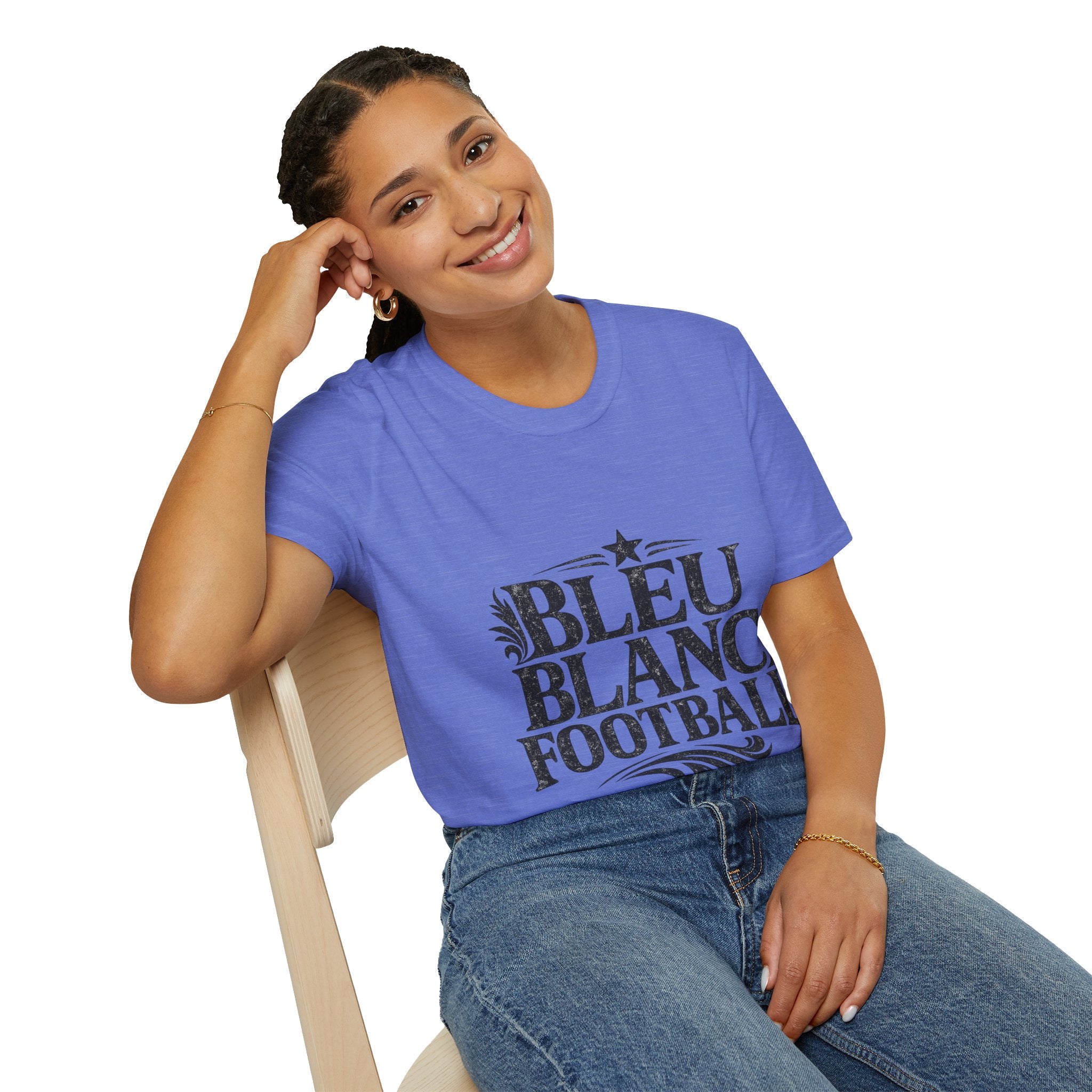 France Bleu Blanc Football T-Shirt — Vintage French Football Tee