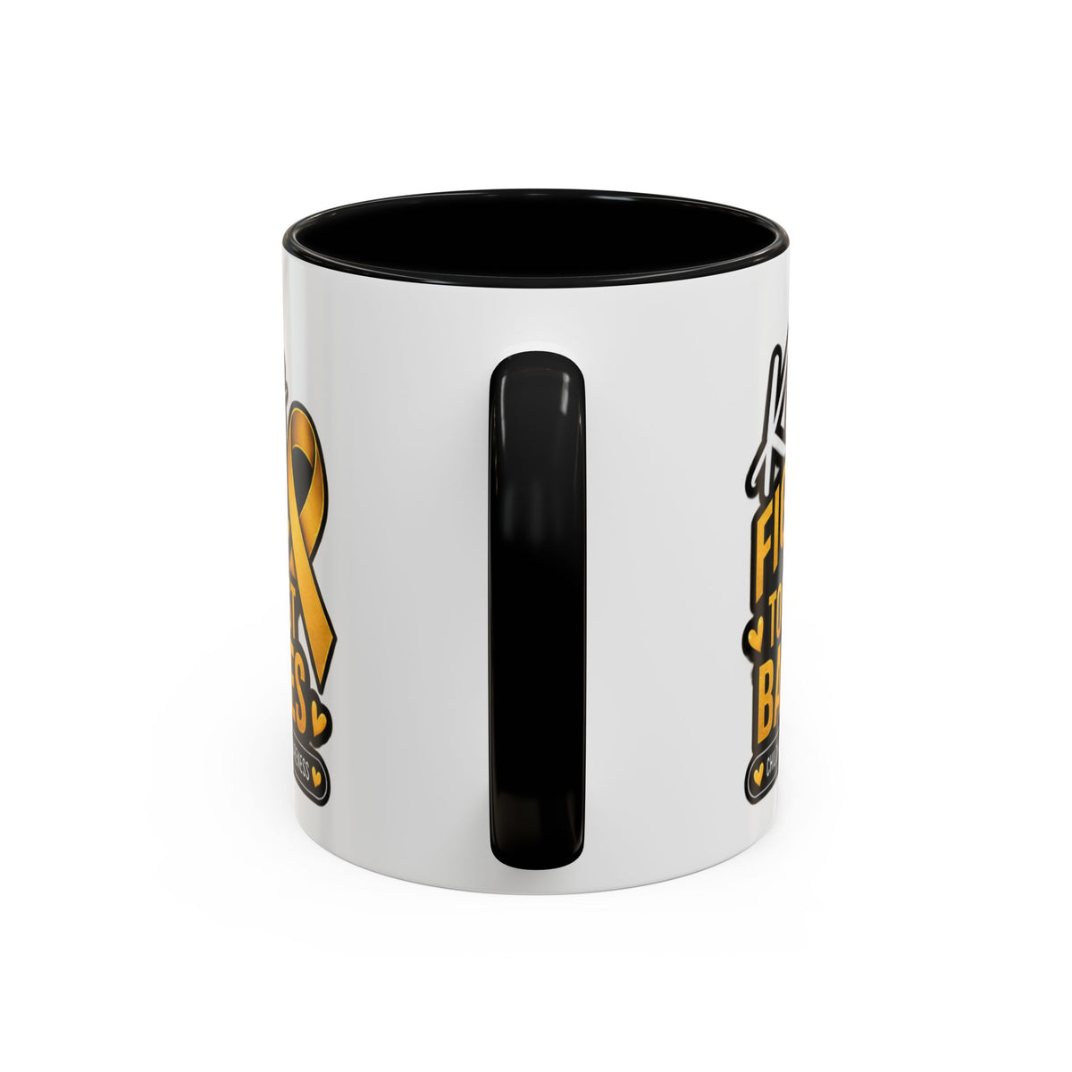 Childhood Cancer Awareness Accent Coffee Mug - "Kids Fight the Toughest Battles" (11/15oz)