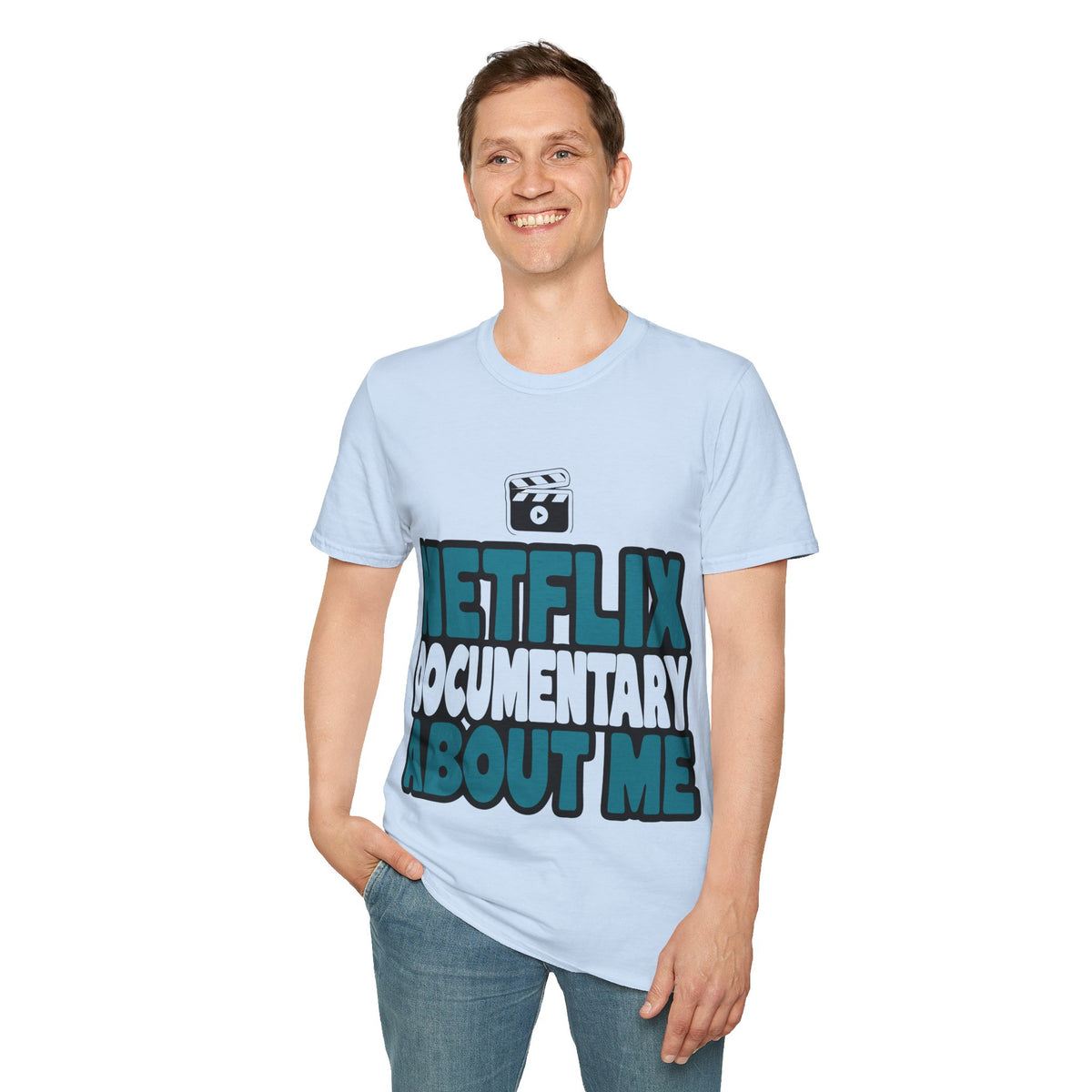 Netflix Documentary About Me Blue Block Bubble Font T-Shirt - Y2K Pop Culture Graphic Tee - Trending Now - September 2026